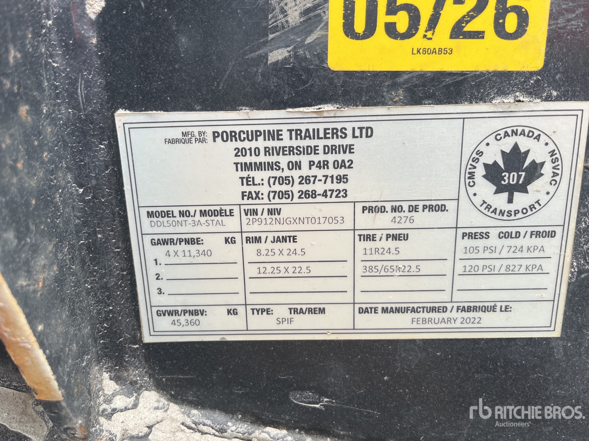 General Appearance with Serial Number / VIN