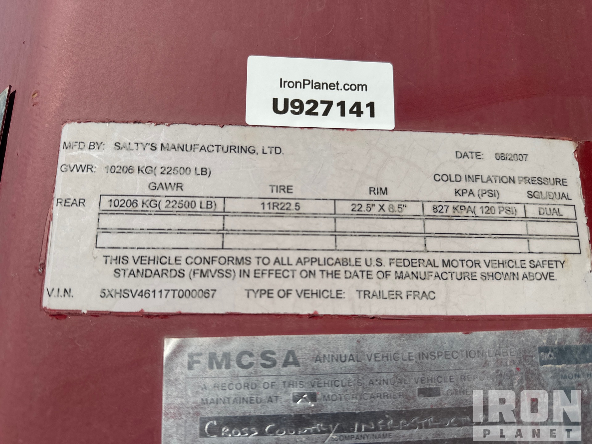 General Appearance with Serial Number / VIN