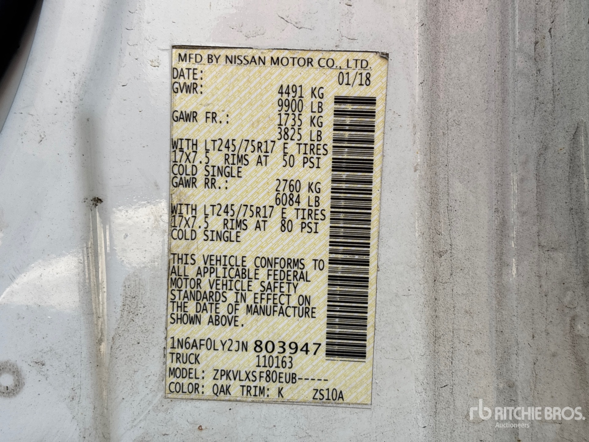 General Appearance with Serial Number / VIN