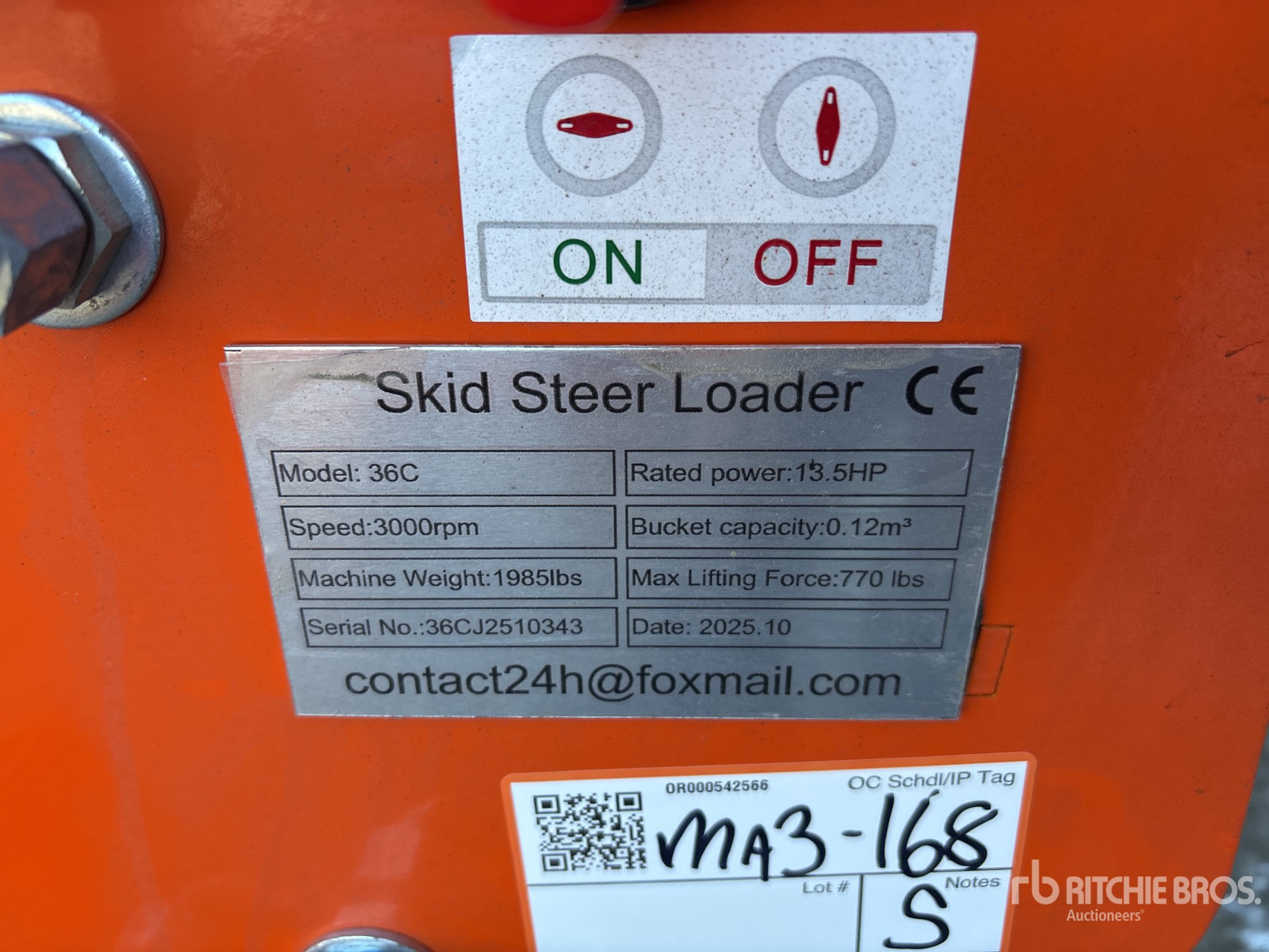 General Appearance with Serial Number / VIN