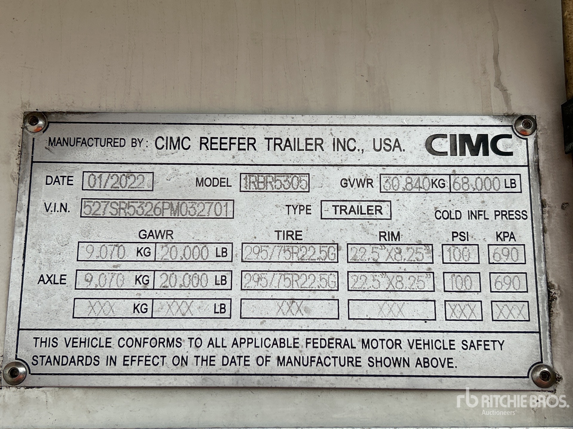 General Appearance with Numero seriale/numero d’identificazione del veicolo (VIN)