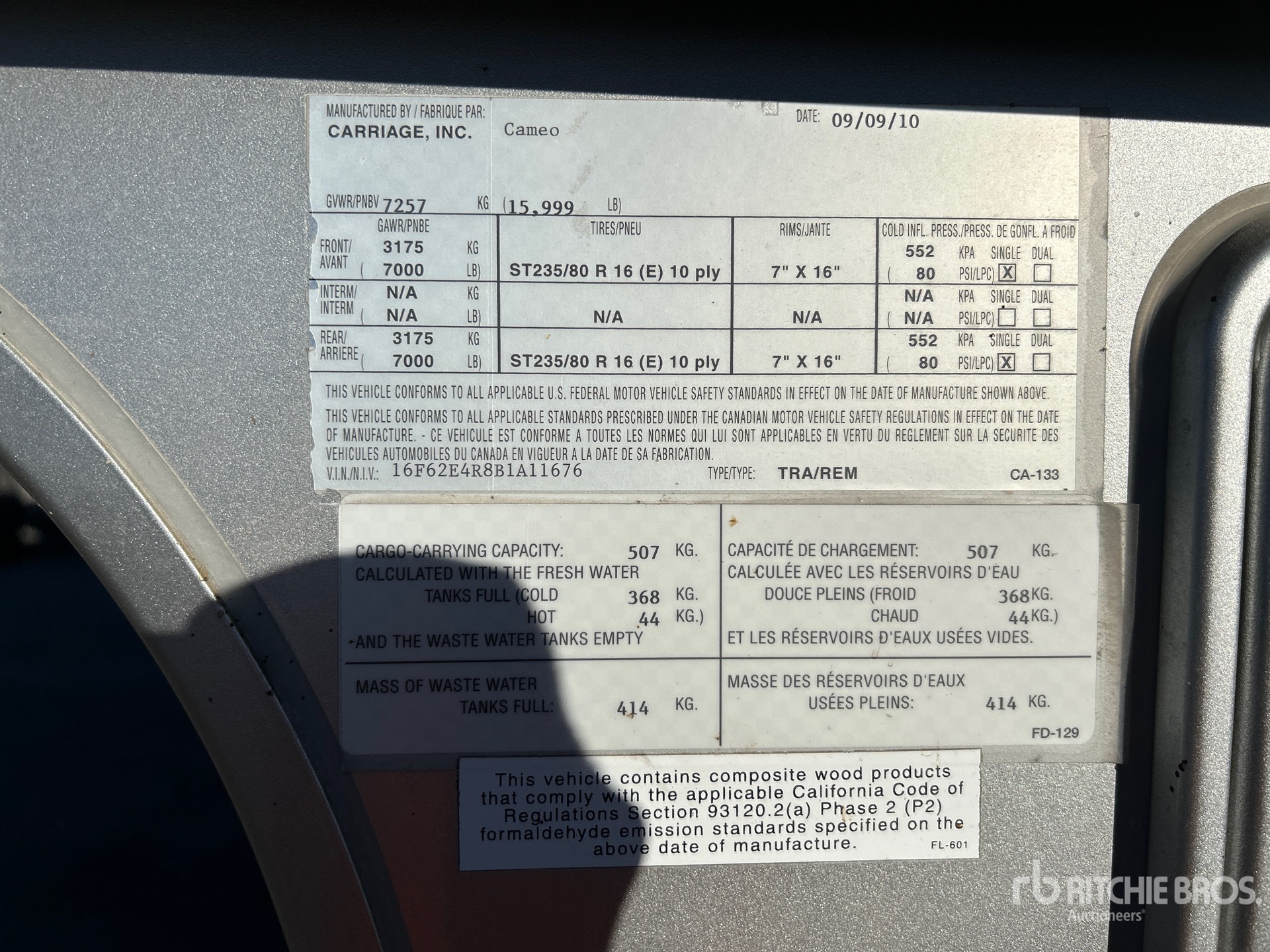 General Appearance with Numéro de série/Numéro d'identification du véhicule automobile
