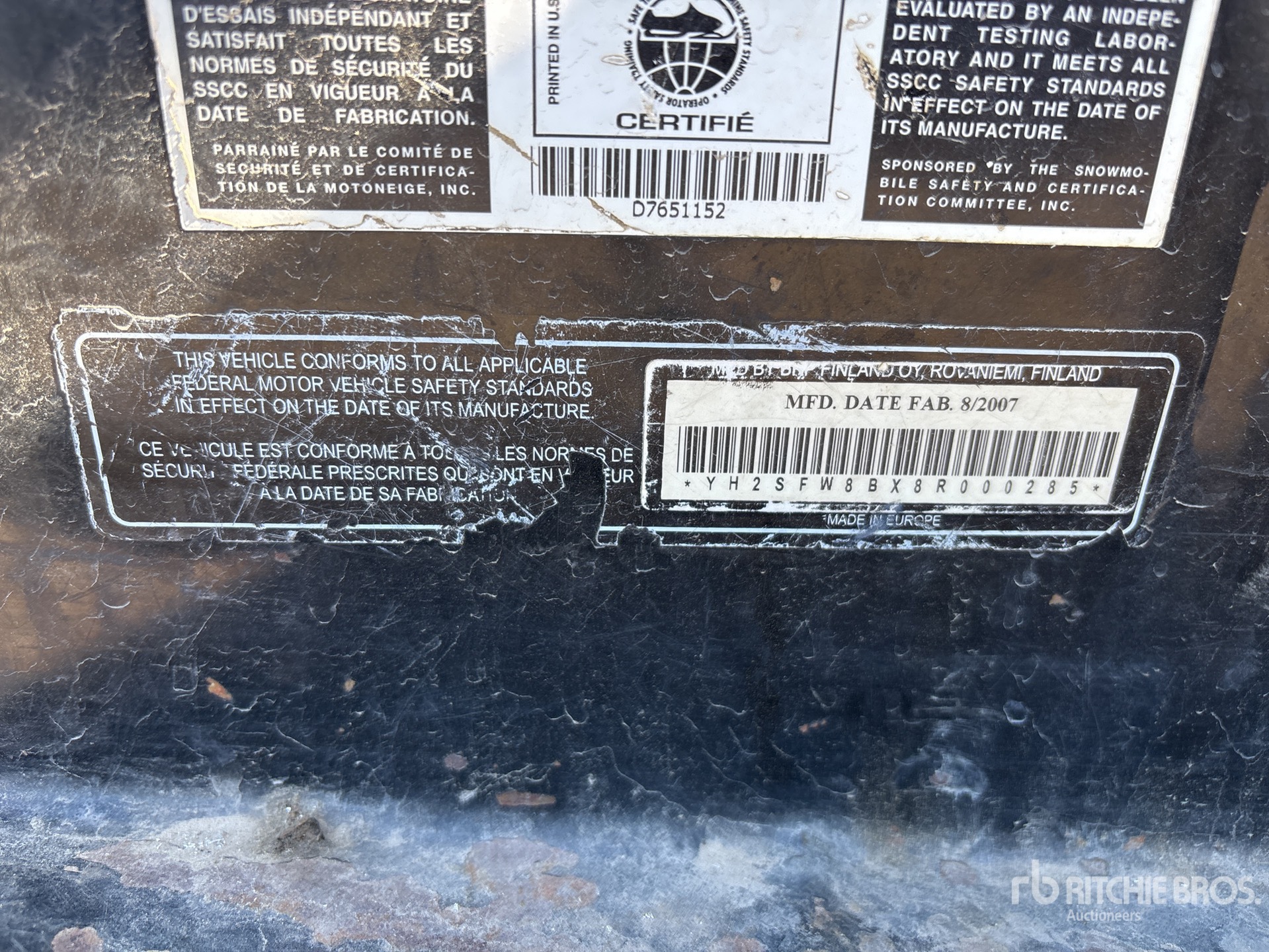 General Appearance with Serial Number / VIN