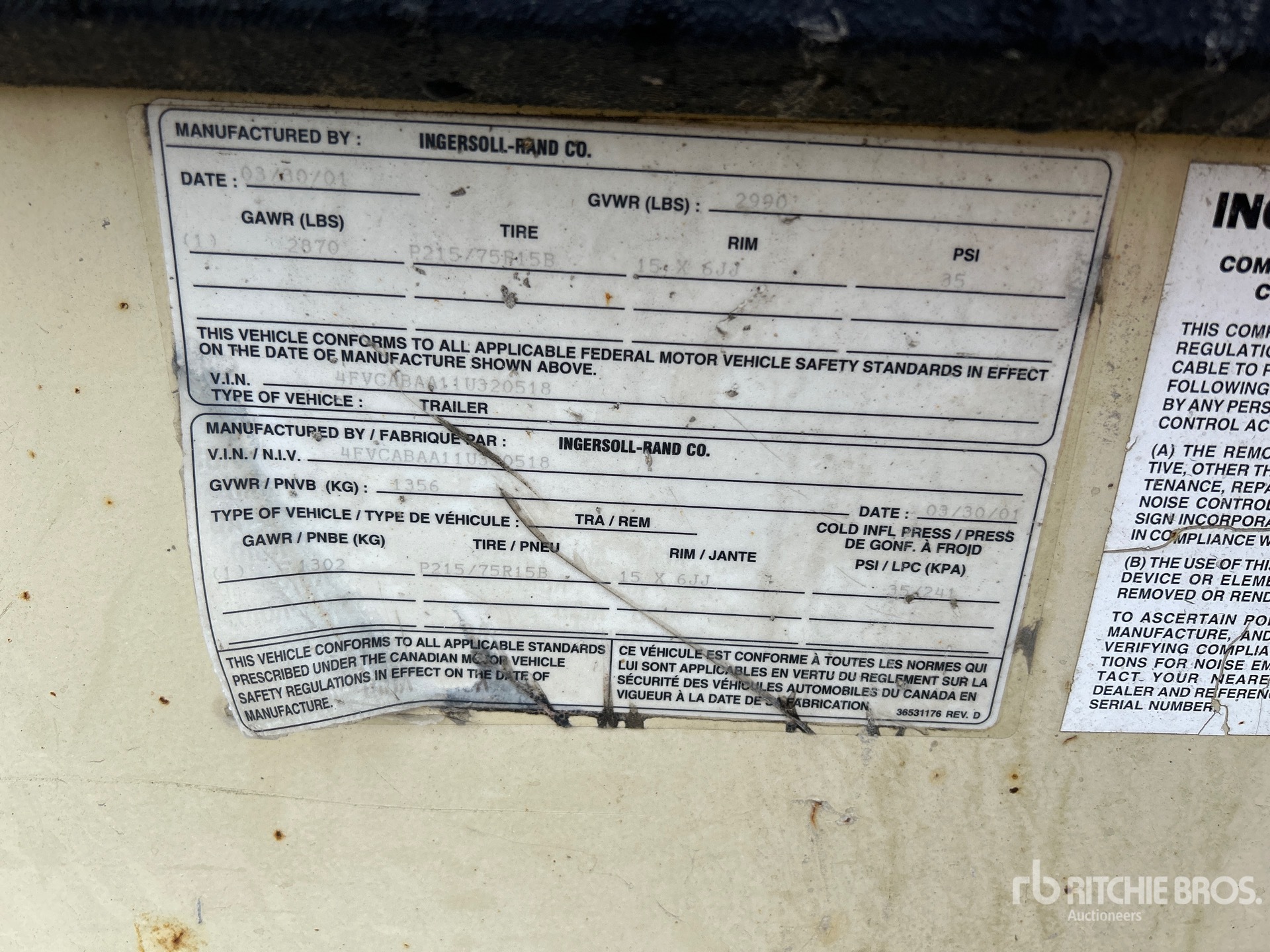 General Appearance with Serial Number / VIN