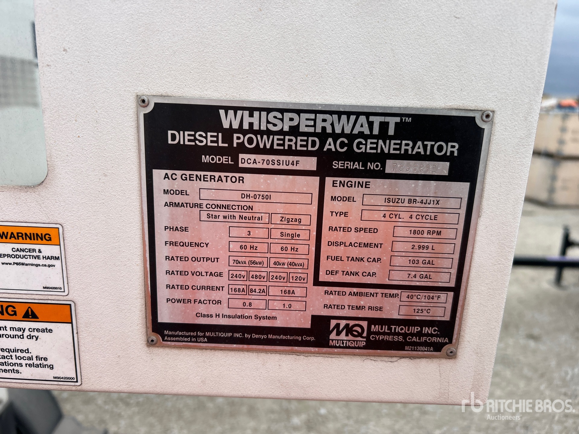 General Appearance with Serial Number / VIN