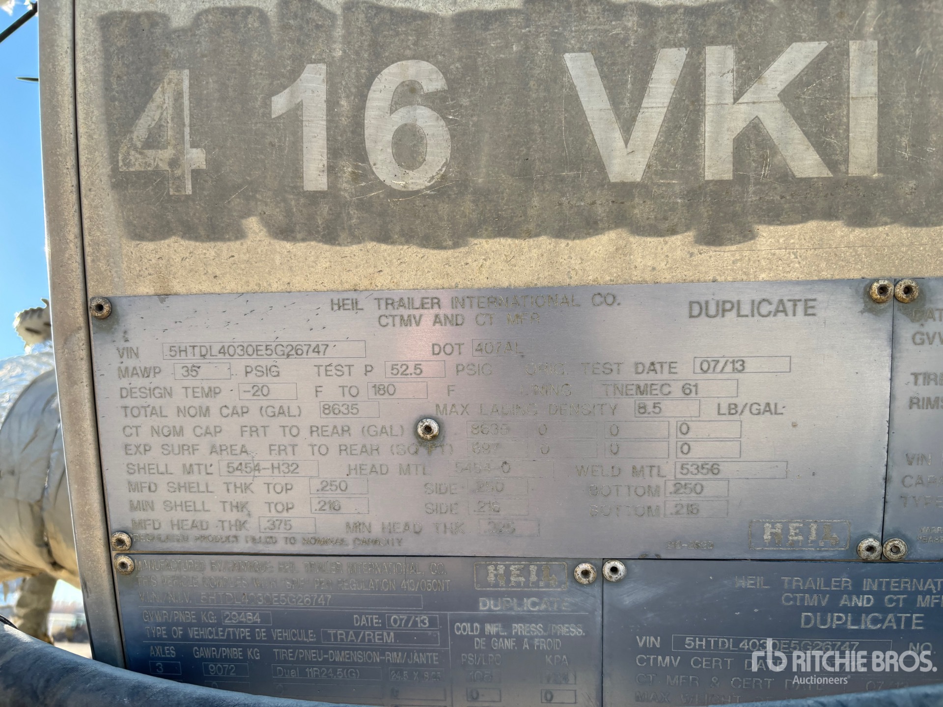 General Appearance with Serial Number / VIN