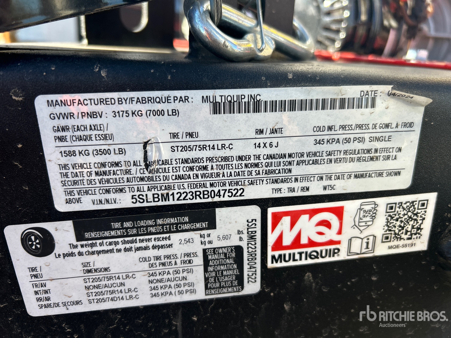 General Appearance with N.º de serie/VIN