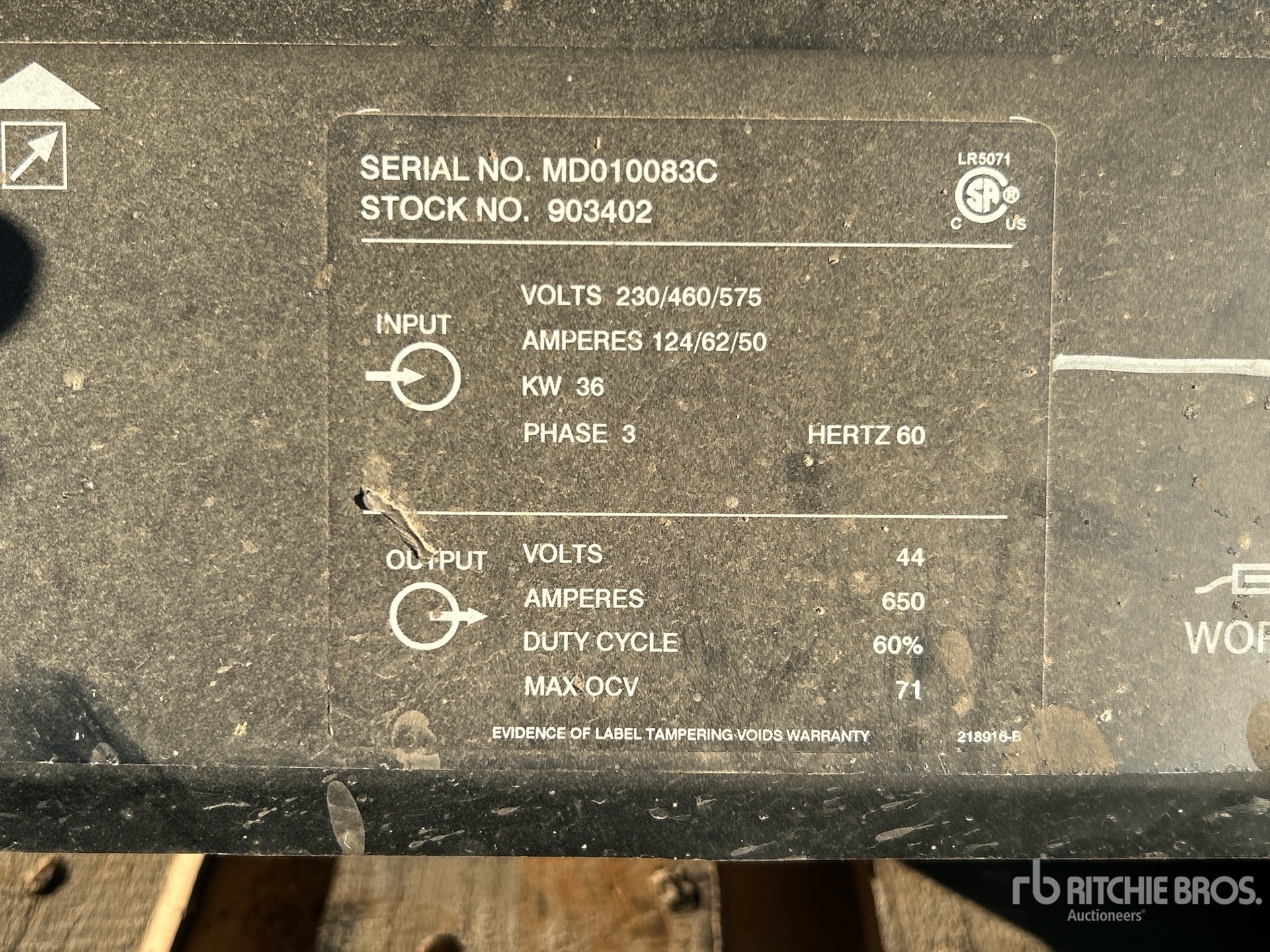 General Appearance with Serial Number / VIN