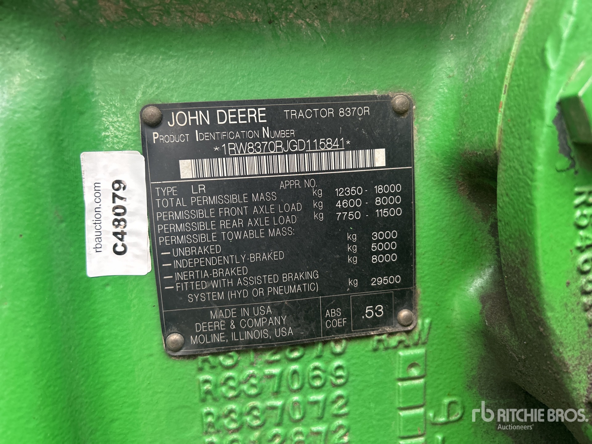 General Appearance with Serial Number / VIN