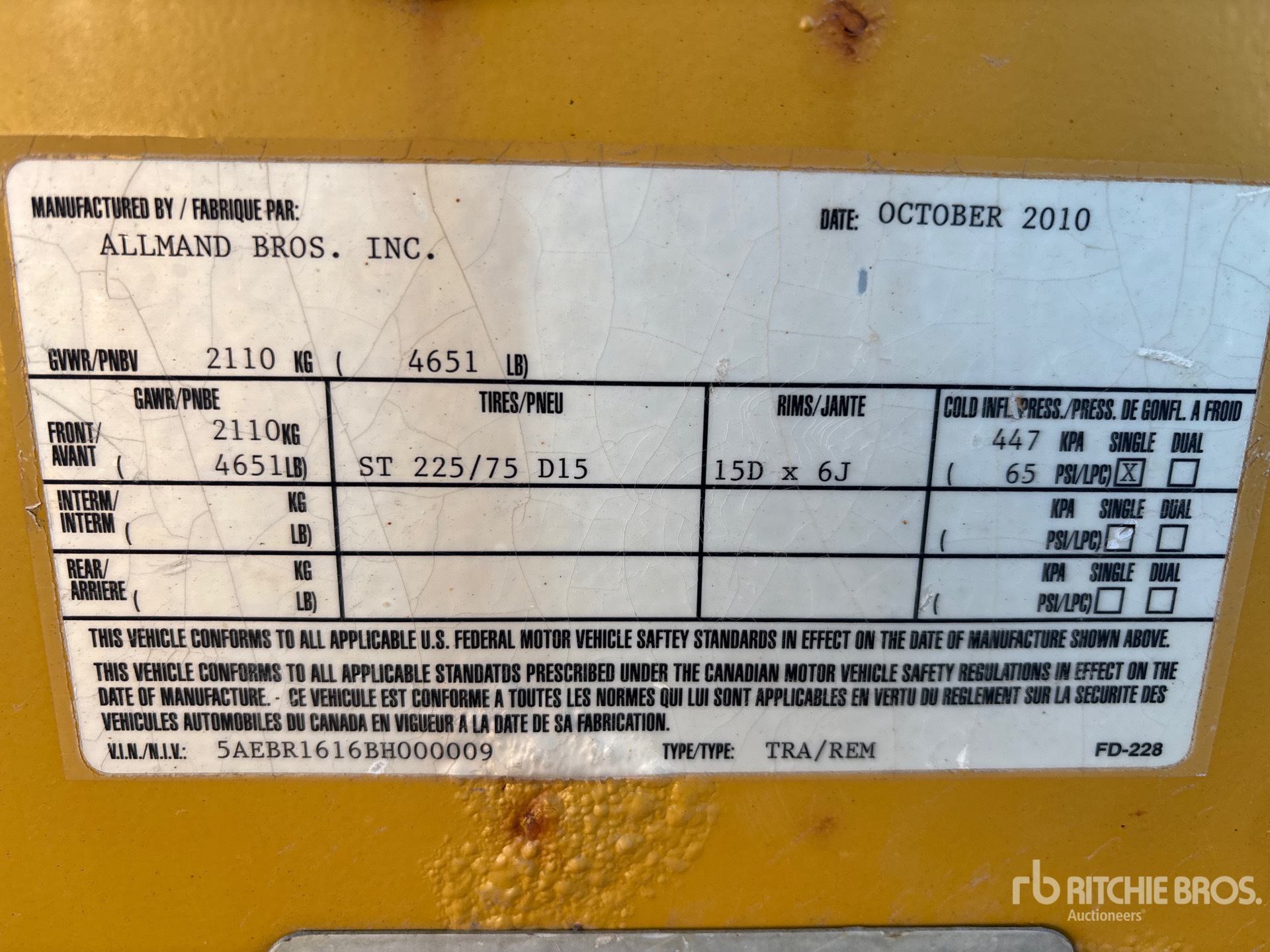 General Appearance with Serial Number / VIN
