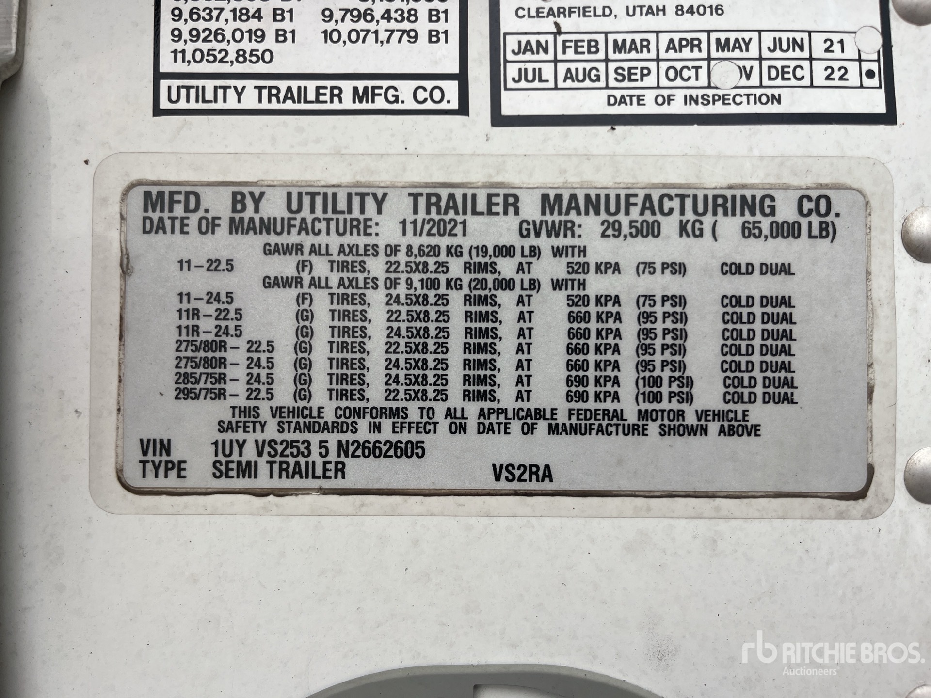 General Appearance with Serial Number / VIN