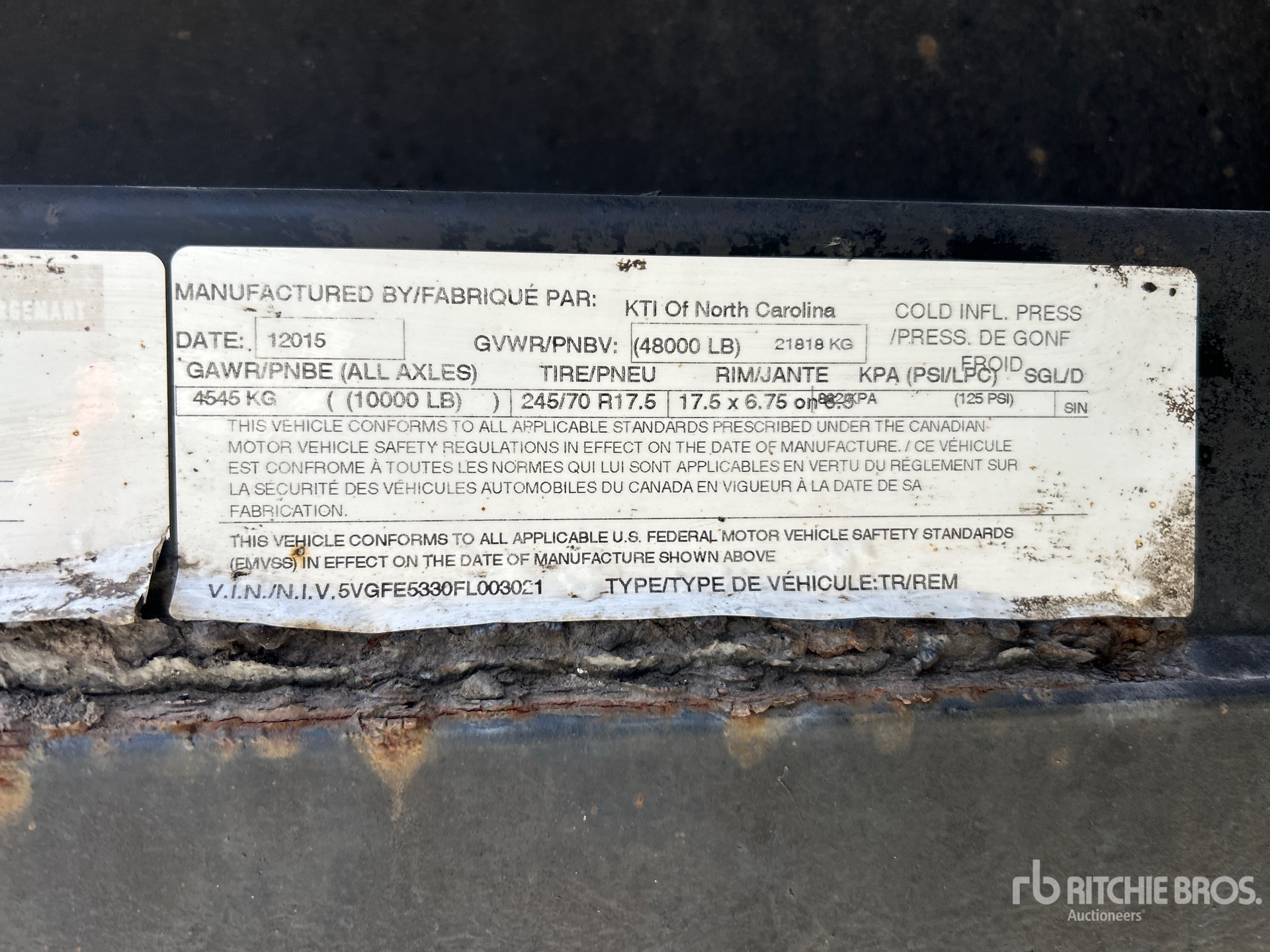 General Appearance with Serial Number / VIN