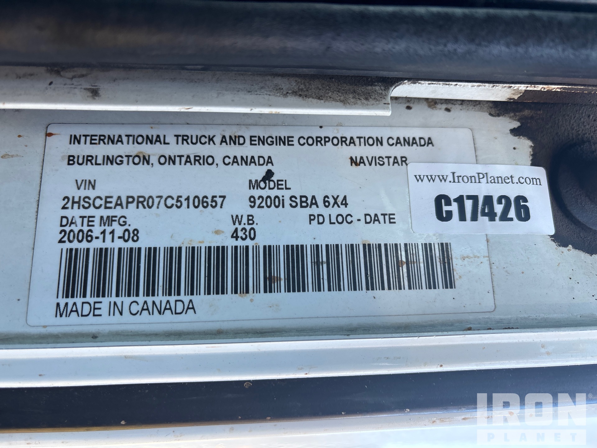 General Appearance with N.º de serie/VIN