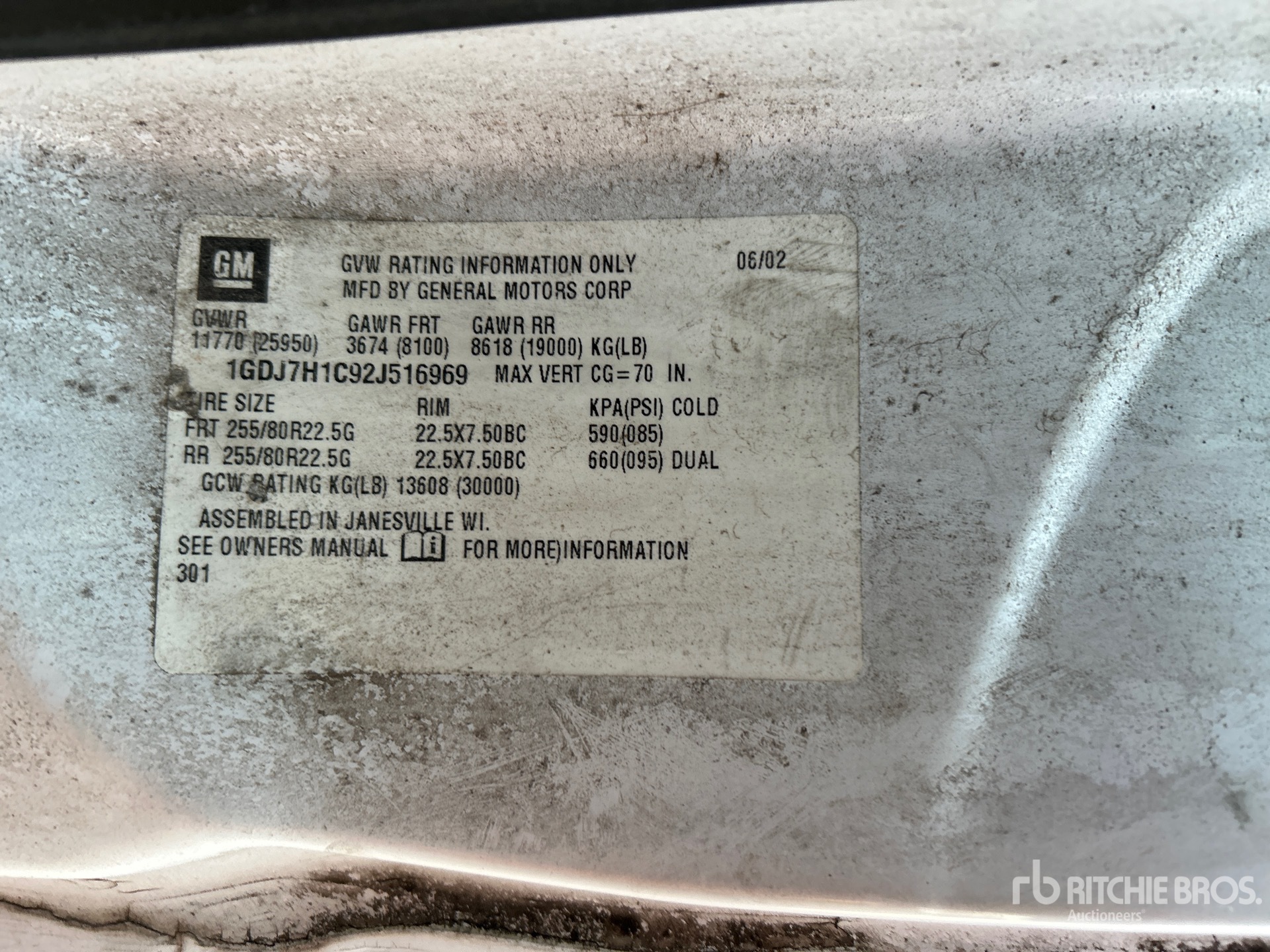 General Appearance with Serial Number / VIN