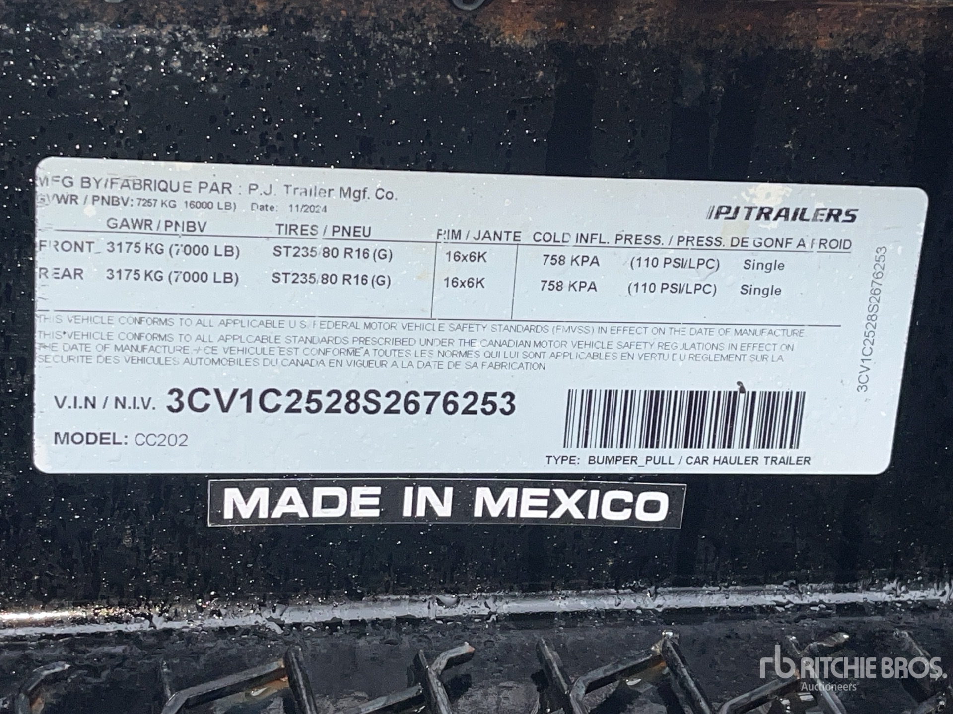 General Appearance with Serial Number / VIN