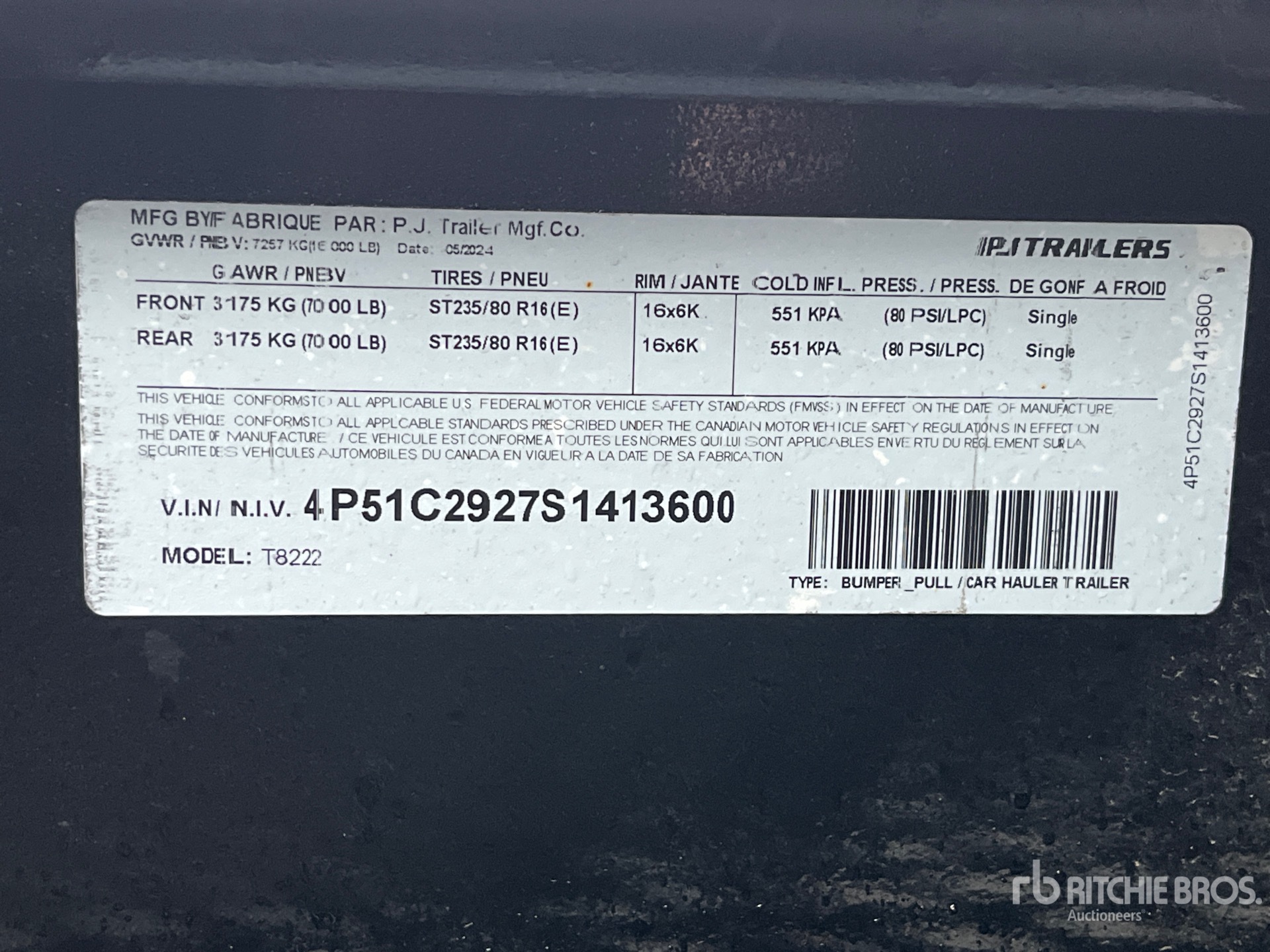 General Appearance with Serial Number / VIN