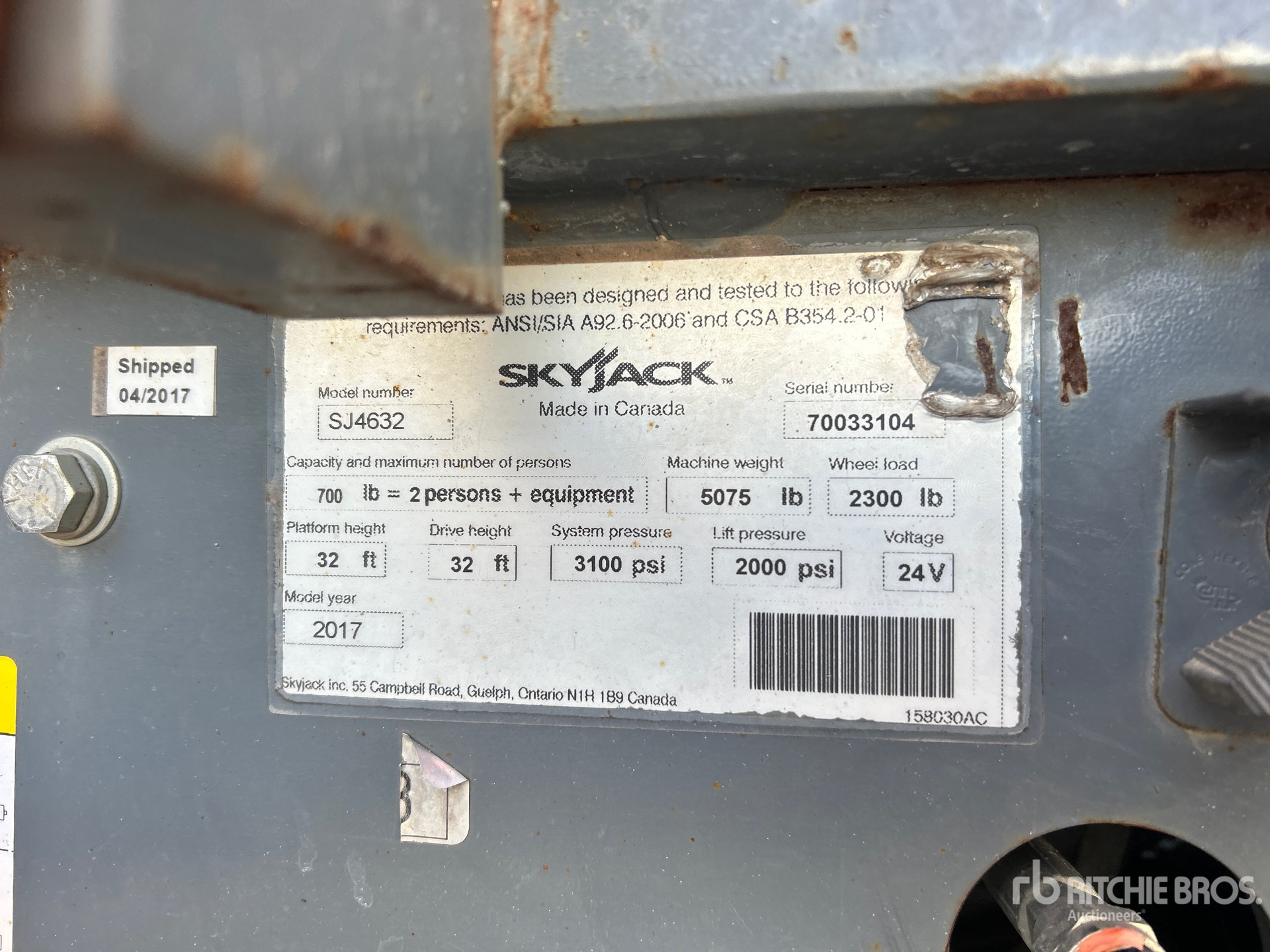 General Appearance with N.º de serie/VIN