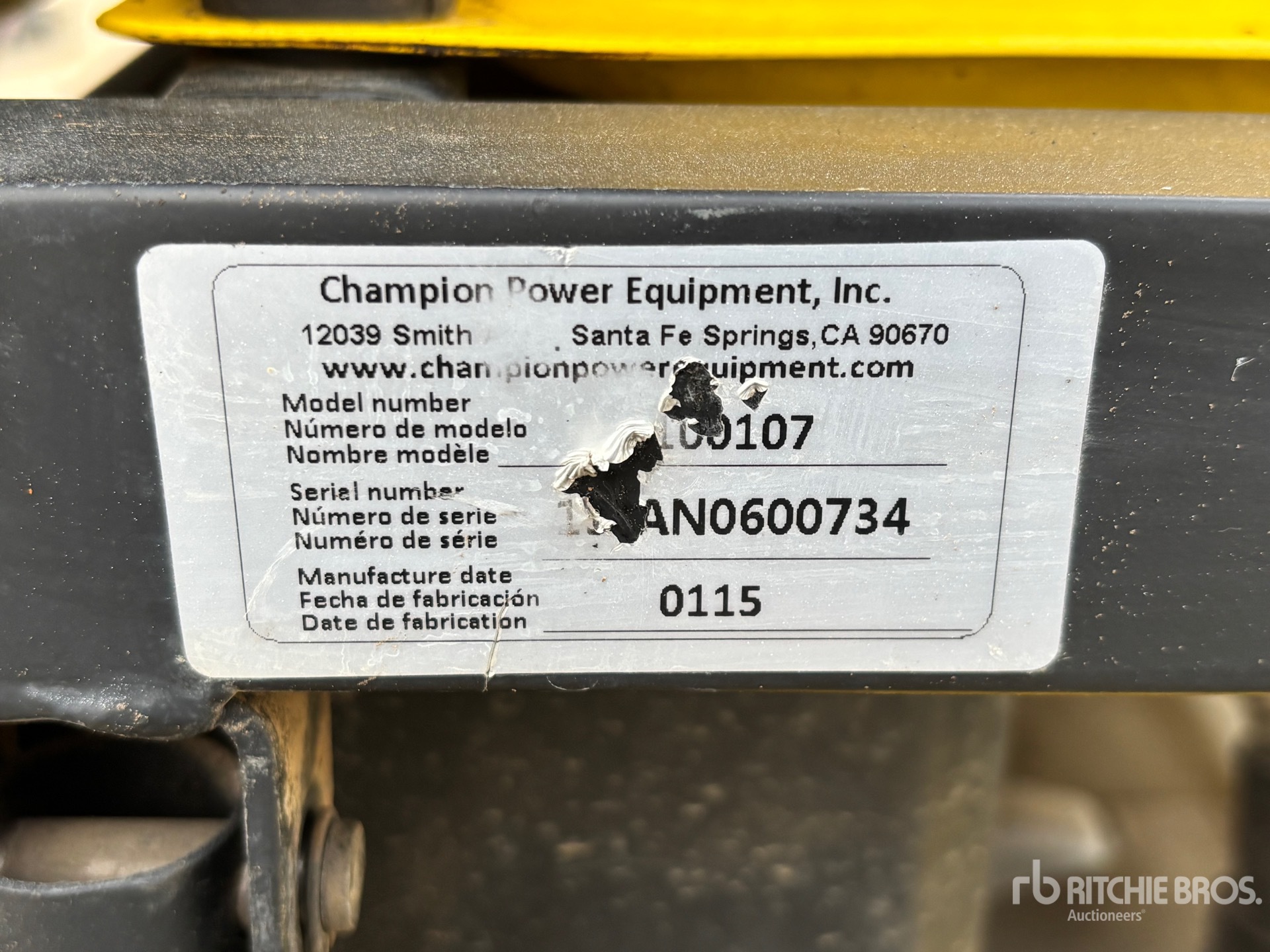 General Appearance with Serial Number / VIN