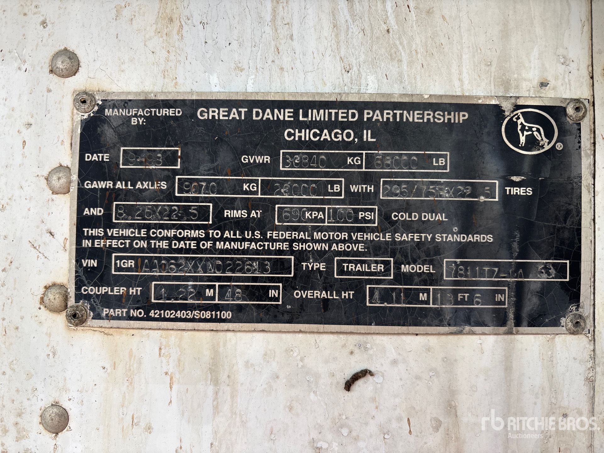 General Appearance with Serial Number / VIN