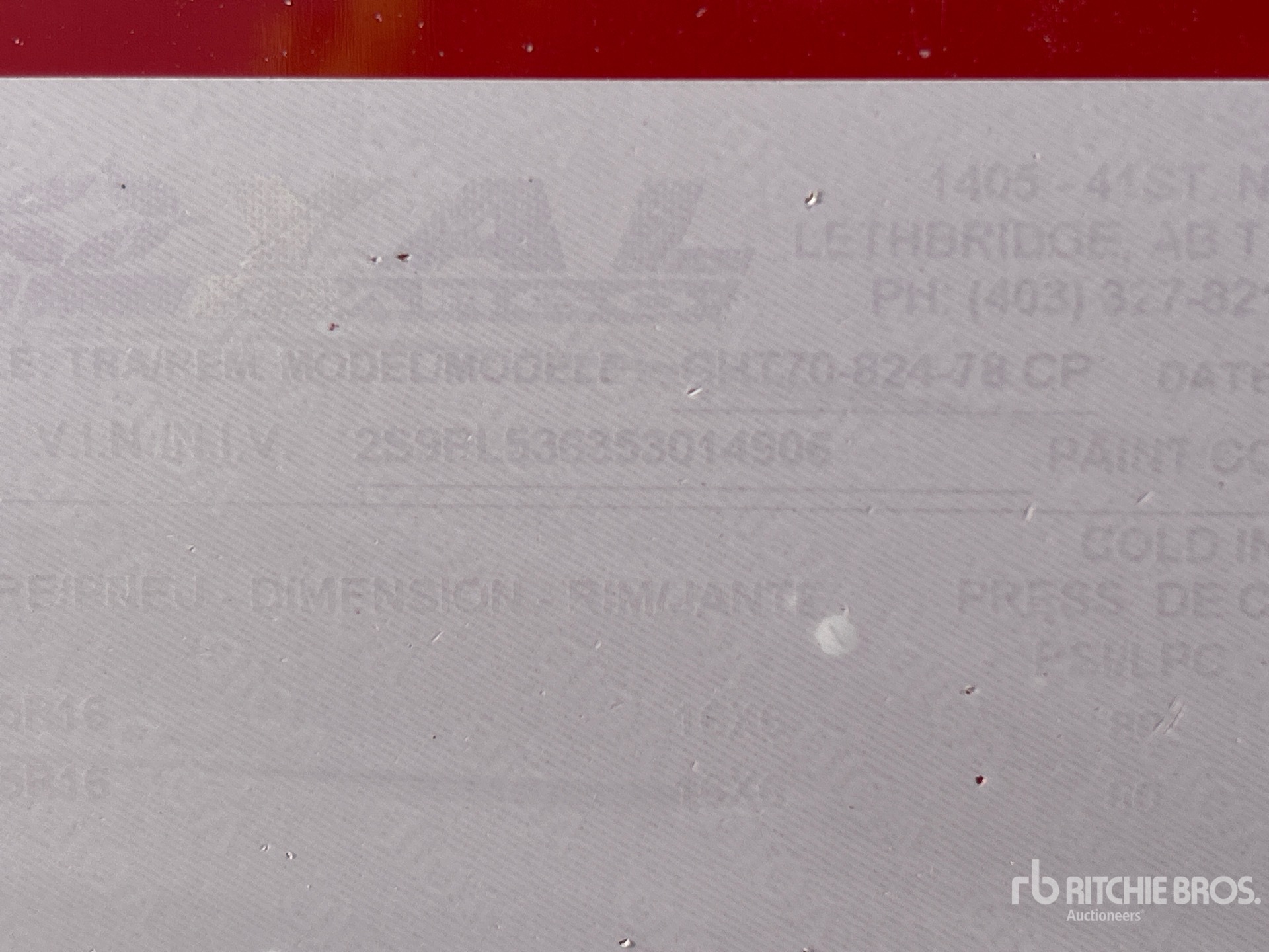 General Appearance with Serial Number / VIN