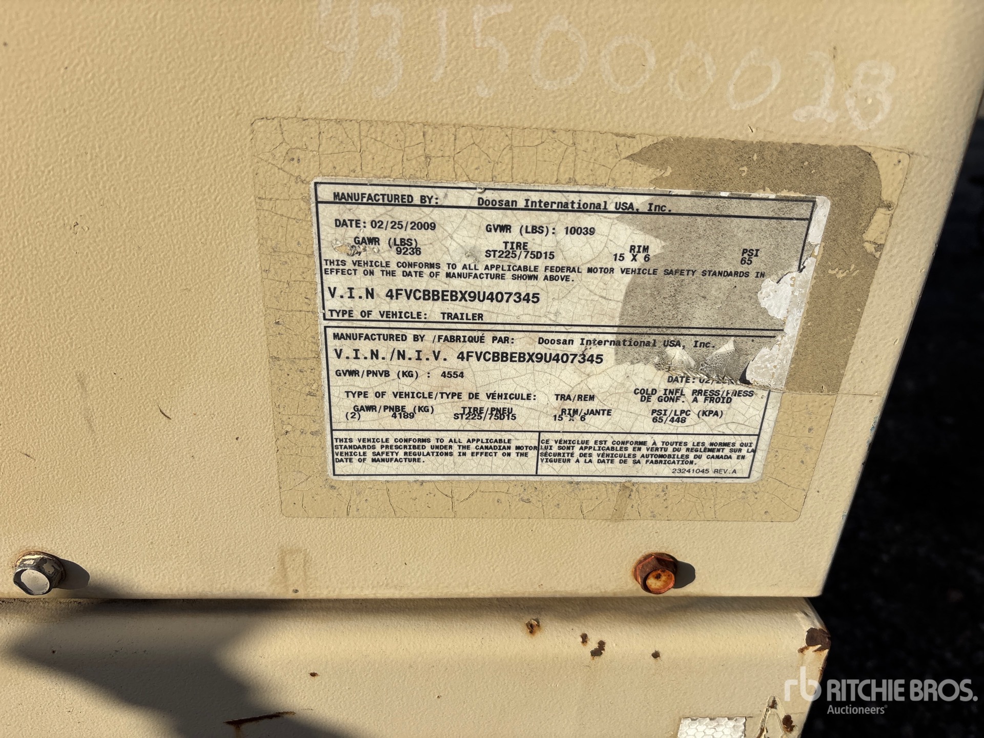 General Appearance with N.º de serie/VIN