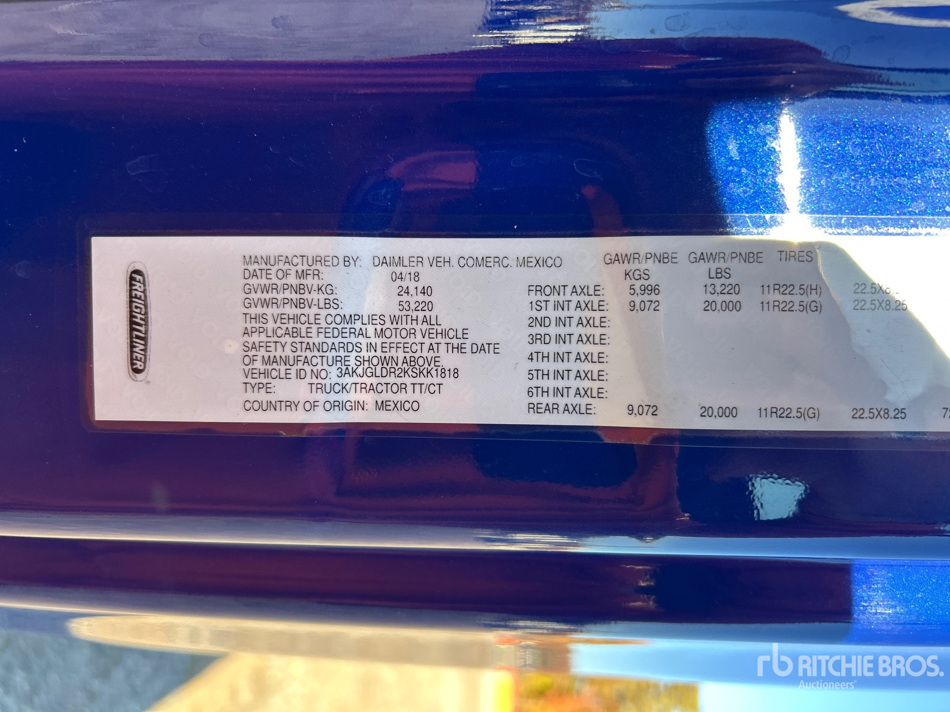 General Appearance with Serial Number / VIN