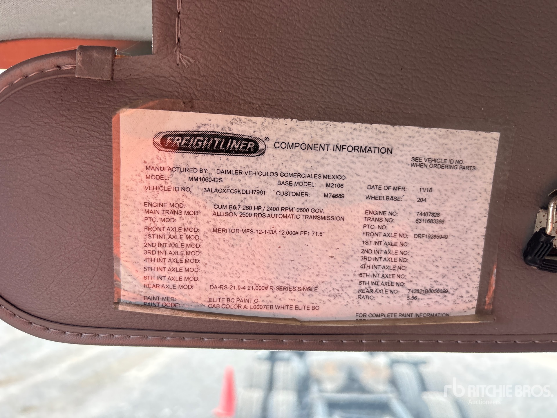 General Appearance with Serial Number / VIN