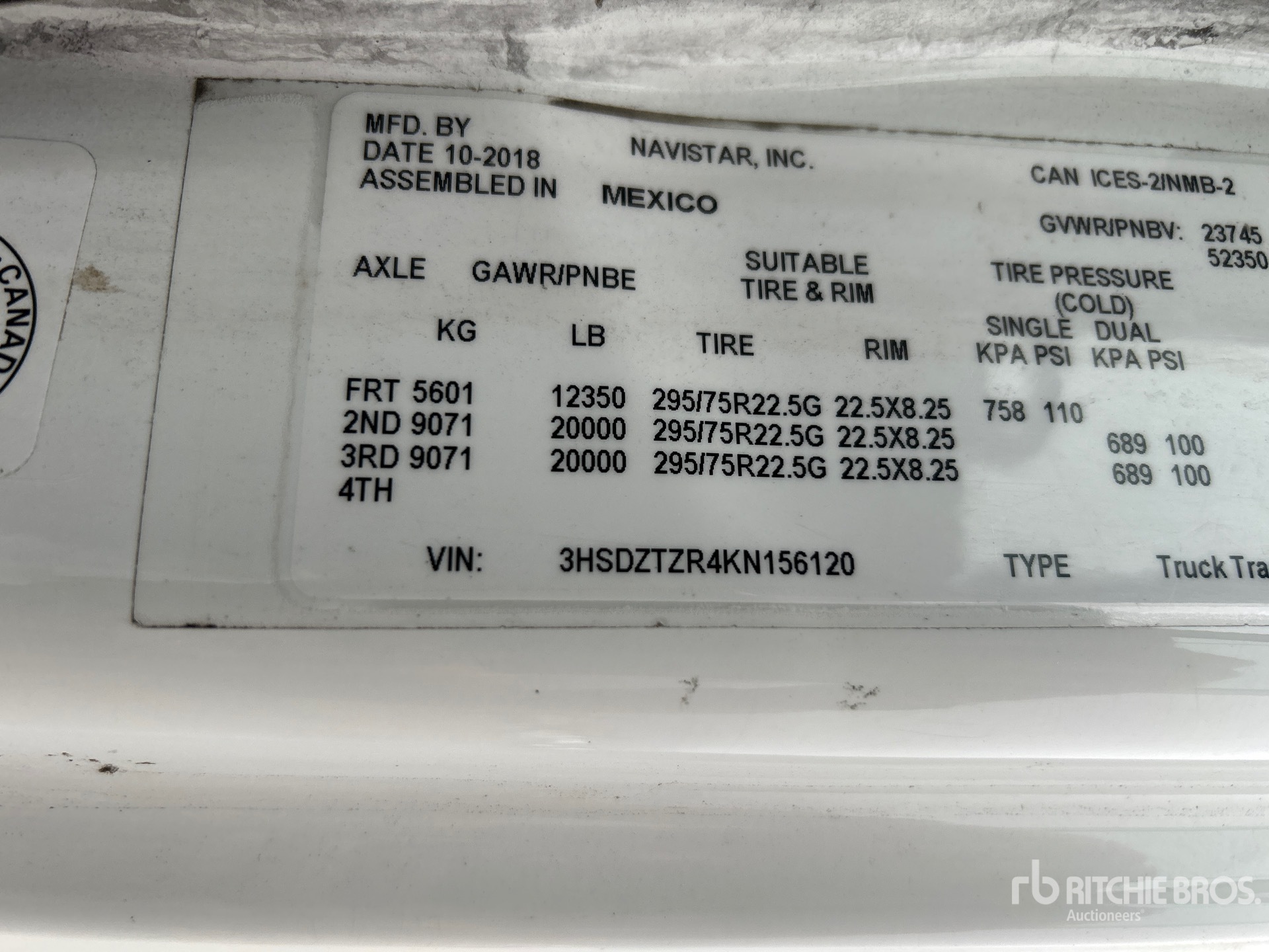 General Appearance with Serial Number / VIN