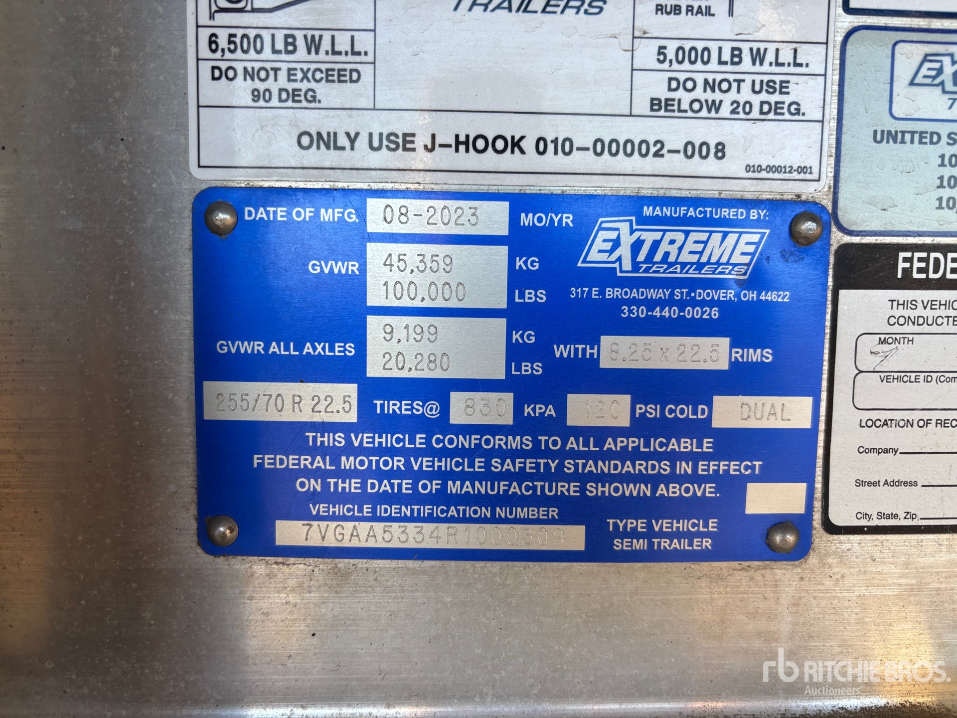 General Appearance with Serial Number / VIN