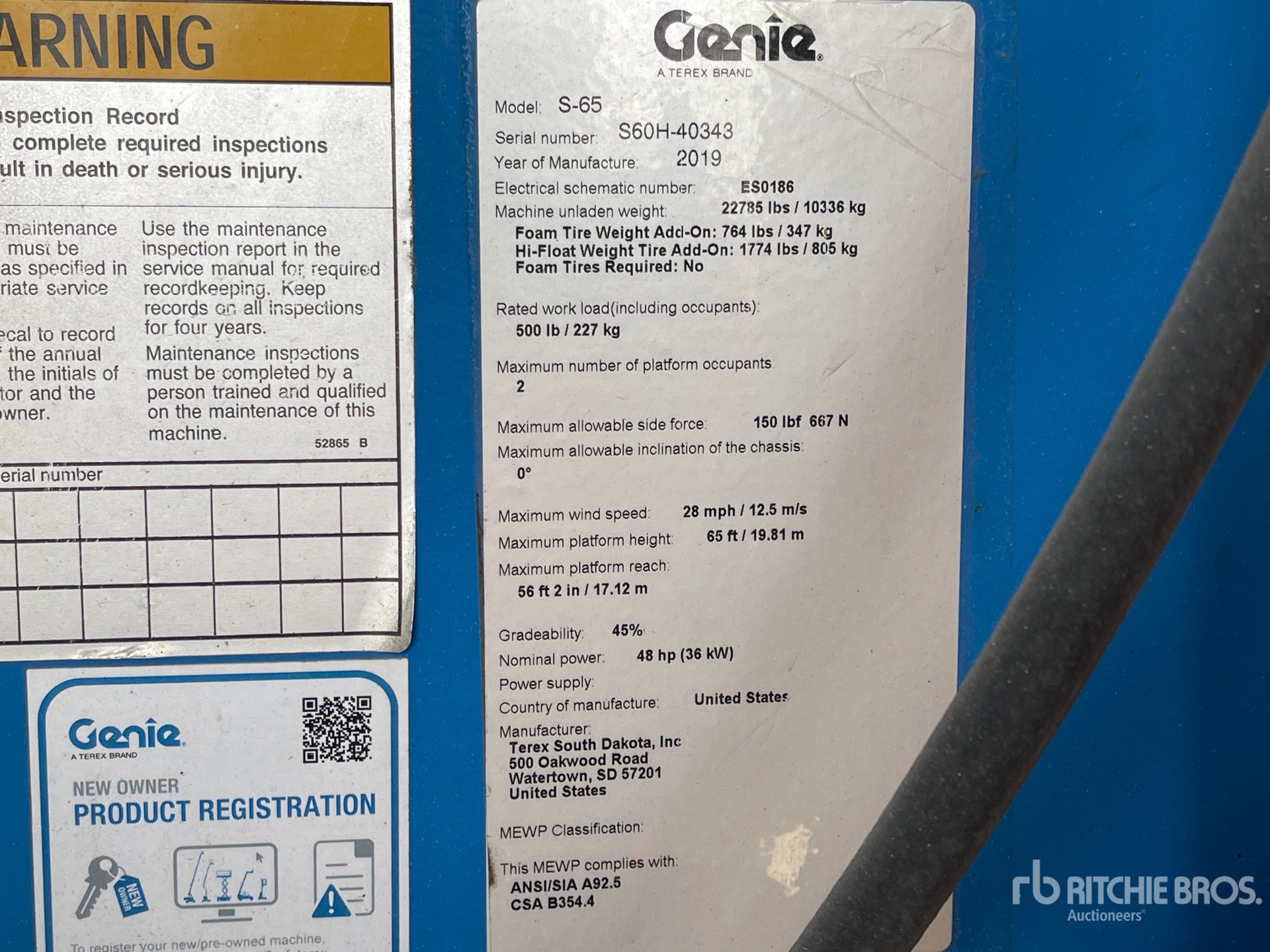General Appearance with Serial Number / VIN
