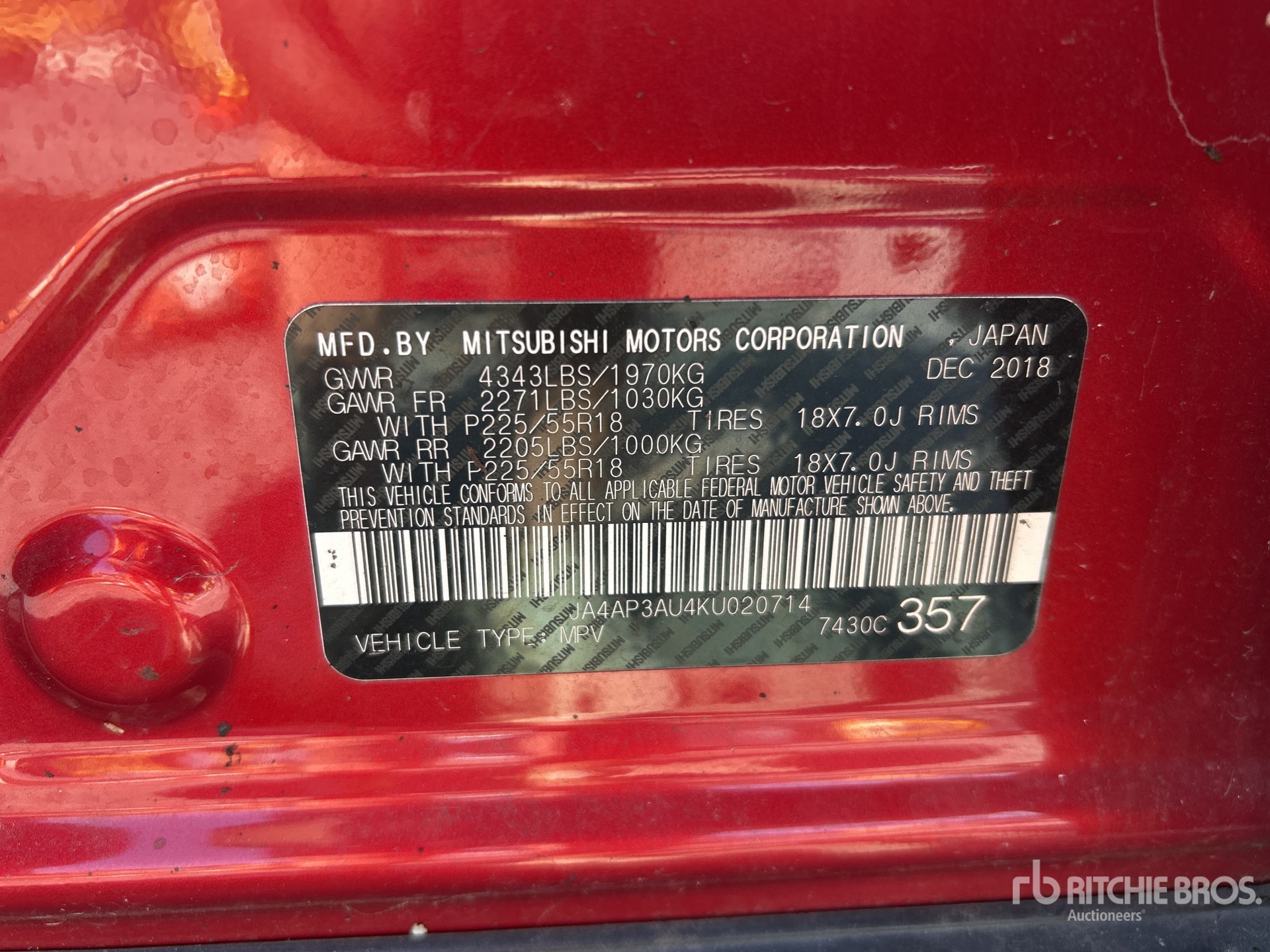 General Appearance with Serial Number / VIN