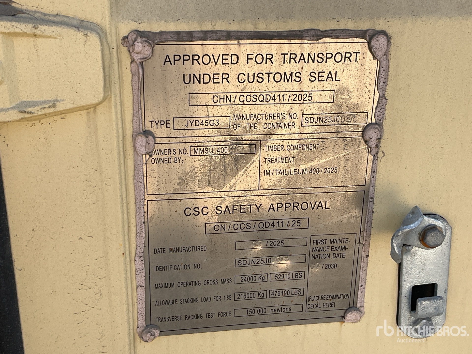 General Appearance with Serial Number / VIN