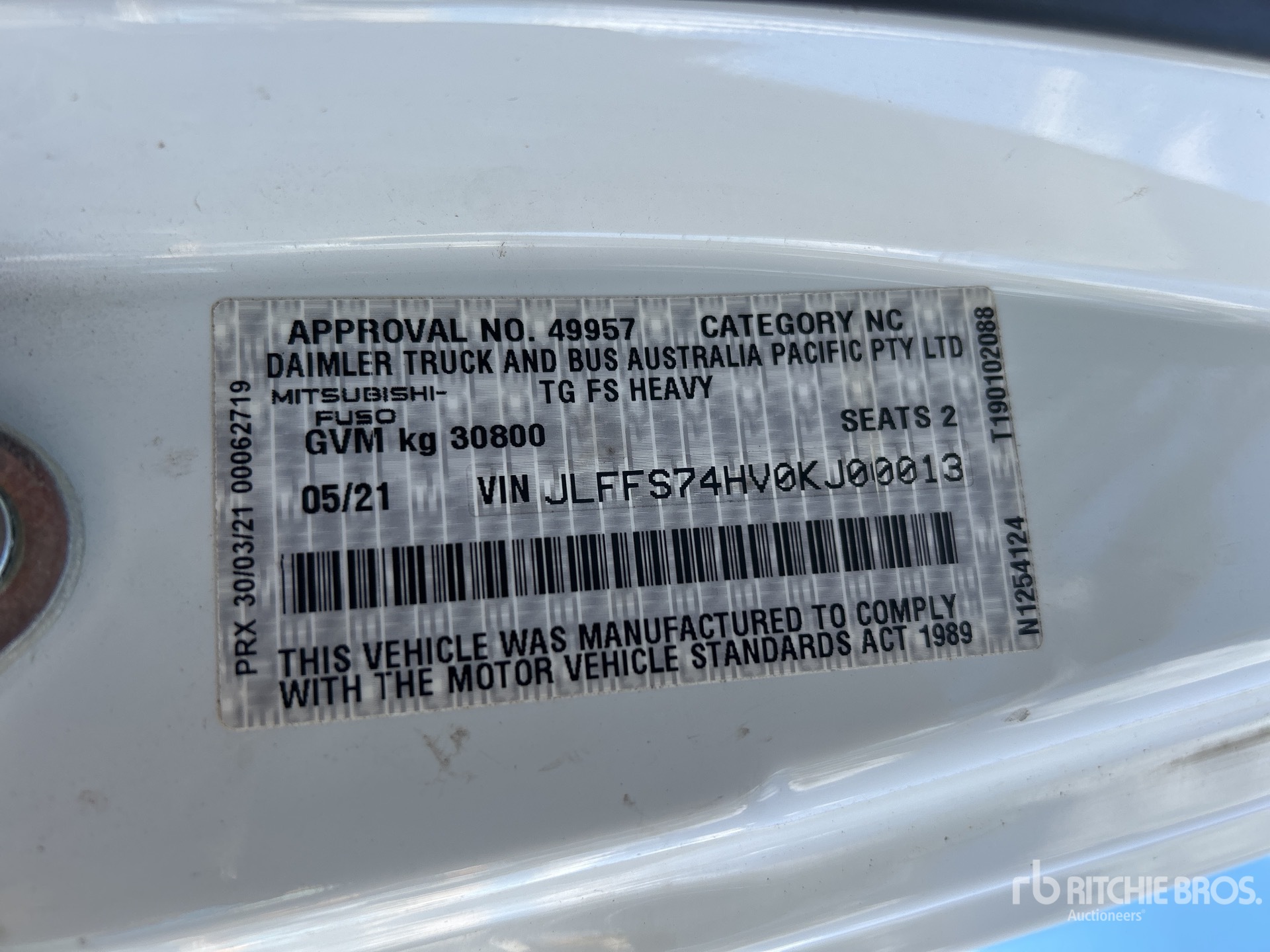 General Appearance with Serial Number / VIN