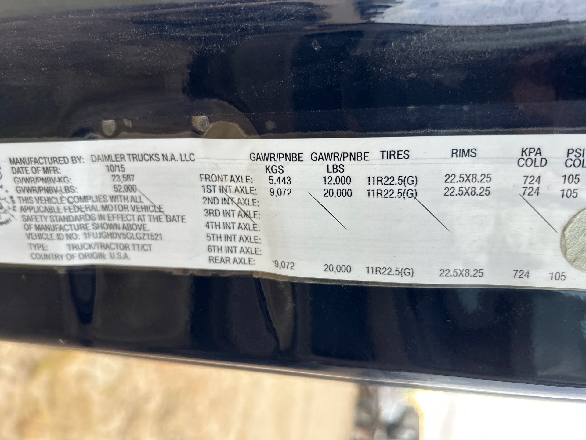 General Appearance with Serial Number / VIN
