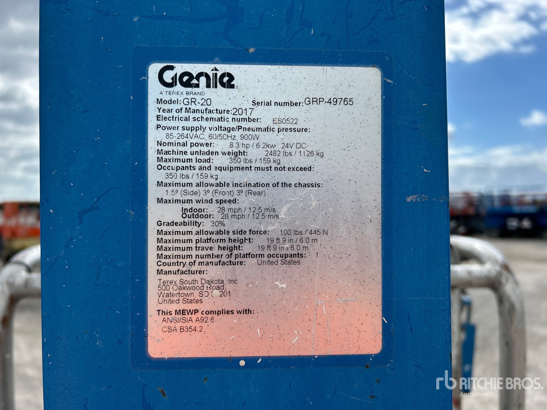 General Appearance with N.º de serie/VIN