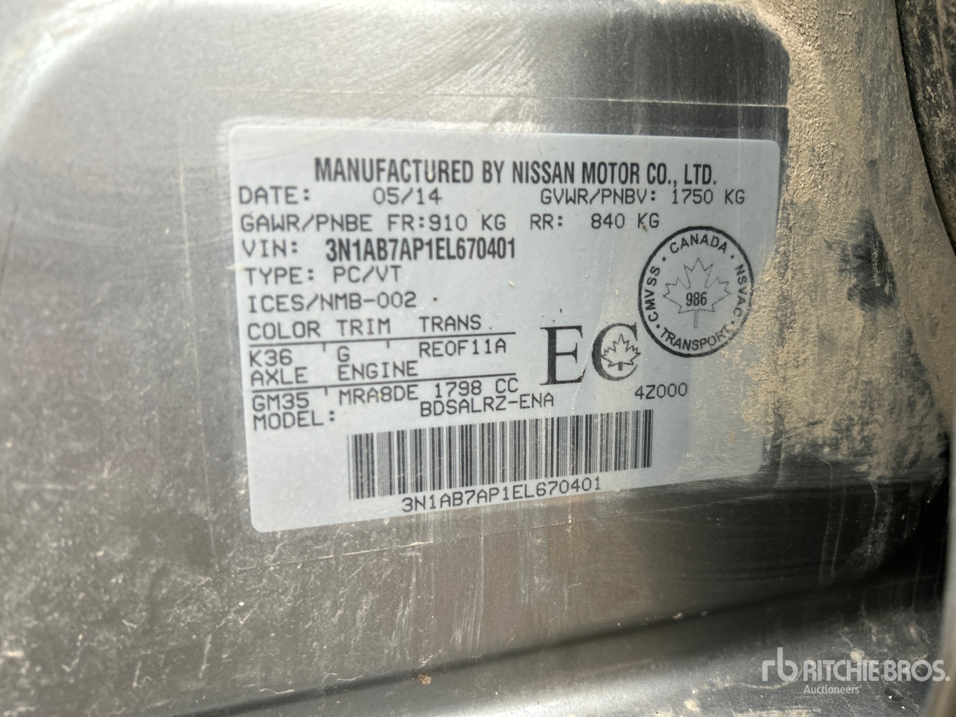 General Appearance with Serial Number / VIN
