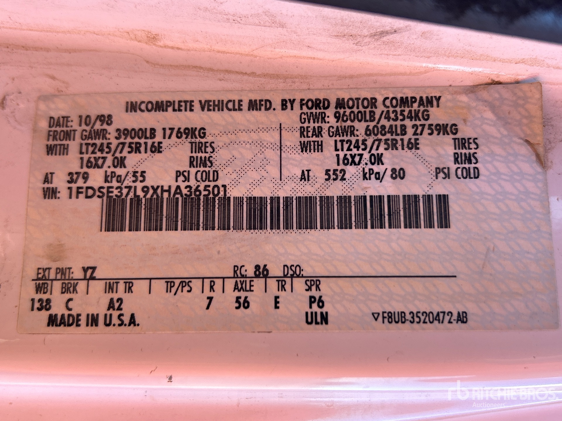 General Appearance with Seriennummer / FIN