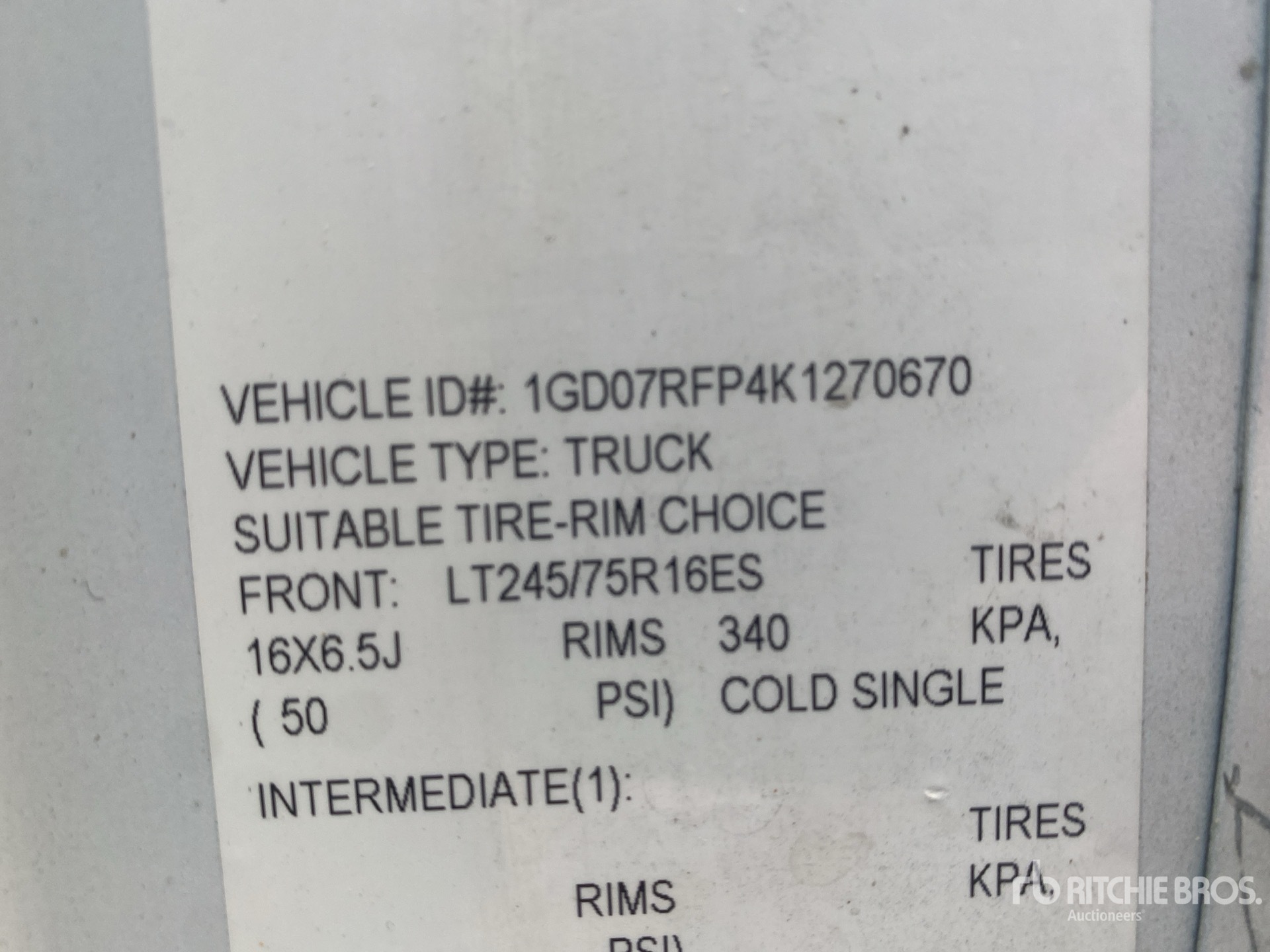 General Appearance with Serial Number / VIN