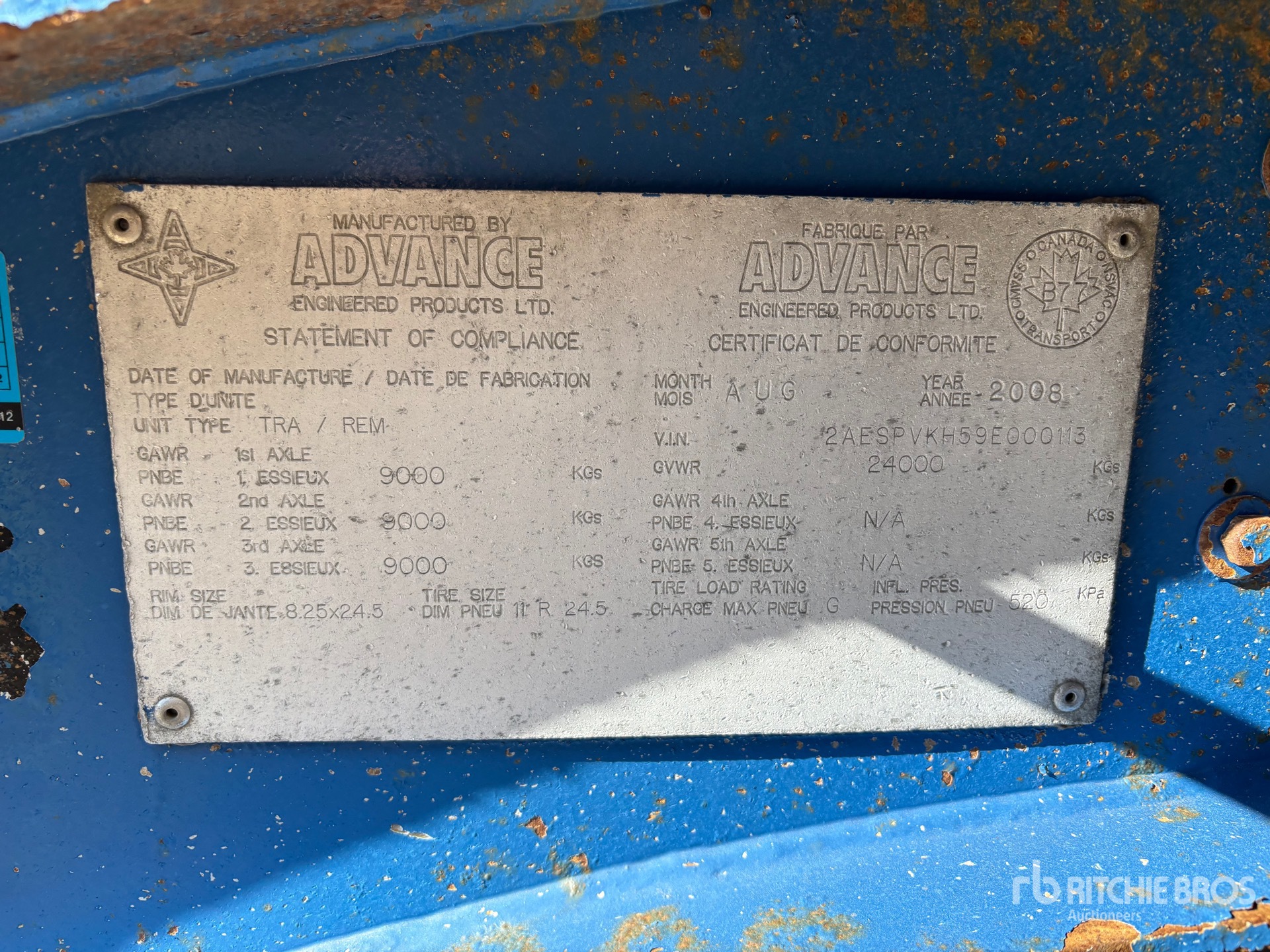 General Appearance with Serial Number / VIN