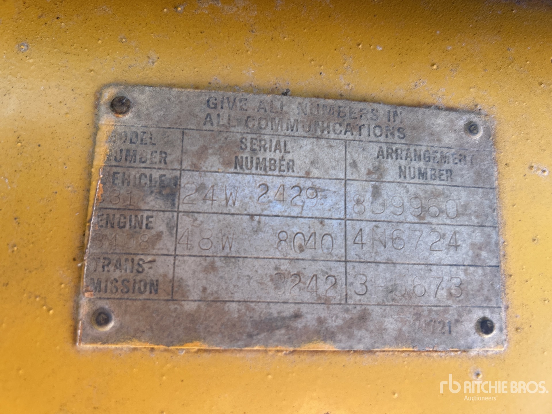 General Appearance with N.º de serie/VIN