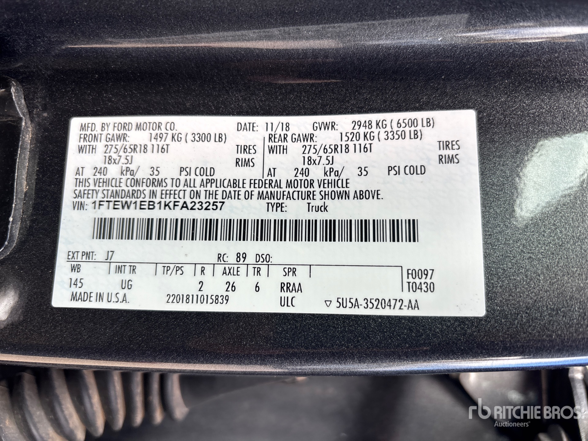 General Appearance with Seriennummer / FIN