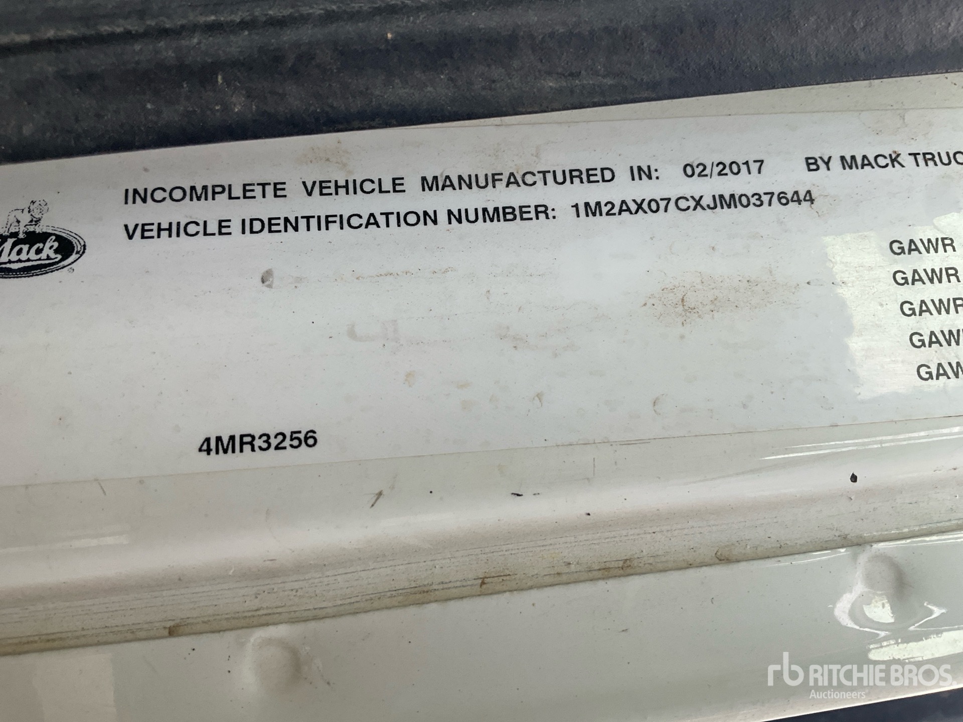 General Appearance with N.º de serie/VIN