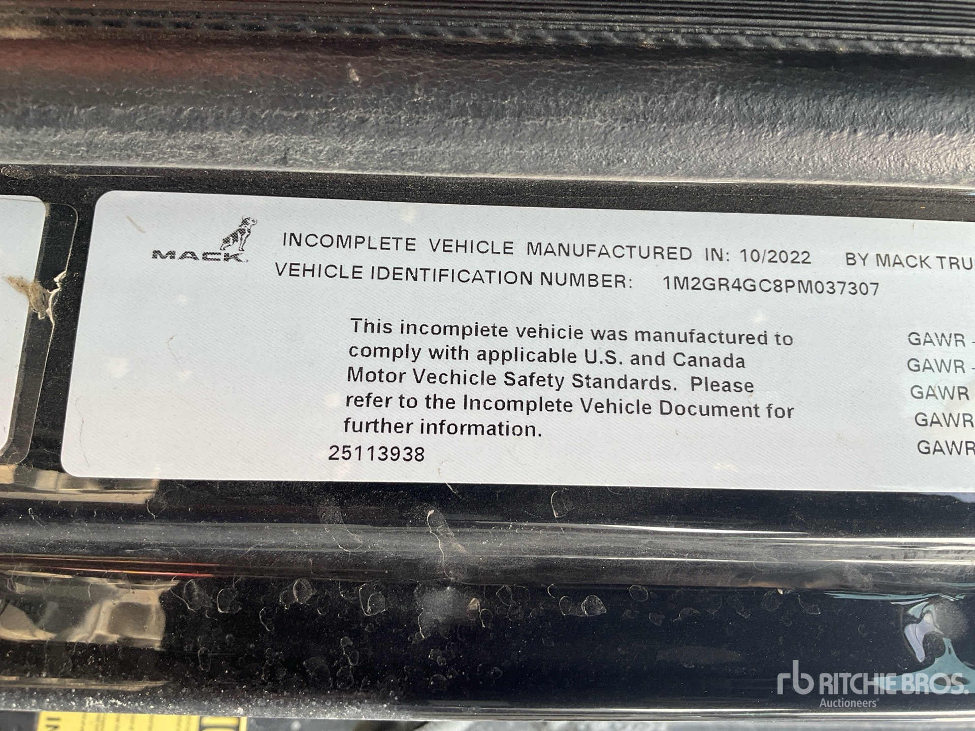 General Appearance with N.º de serie/VIN