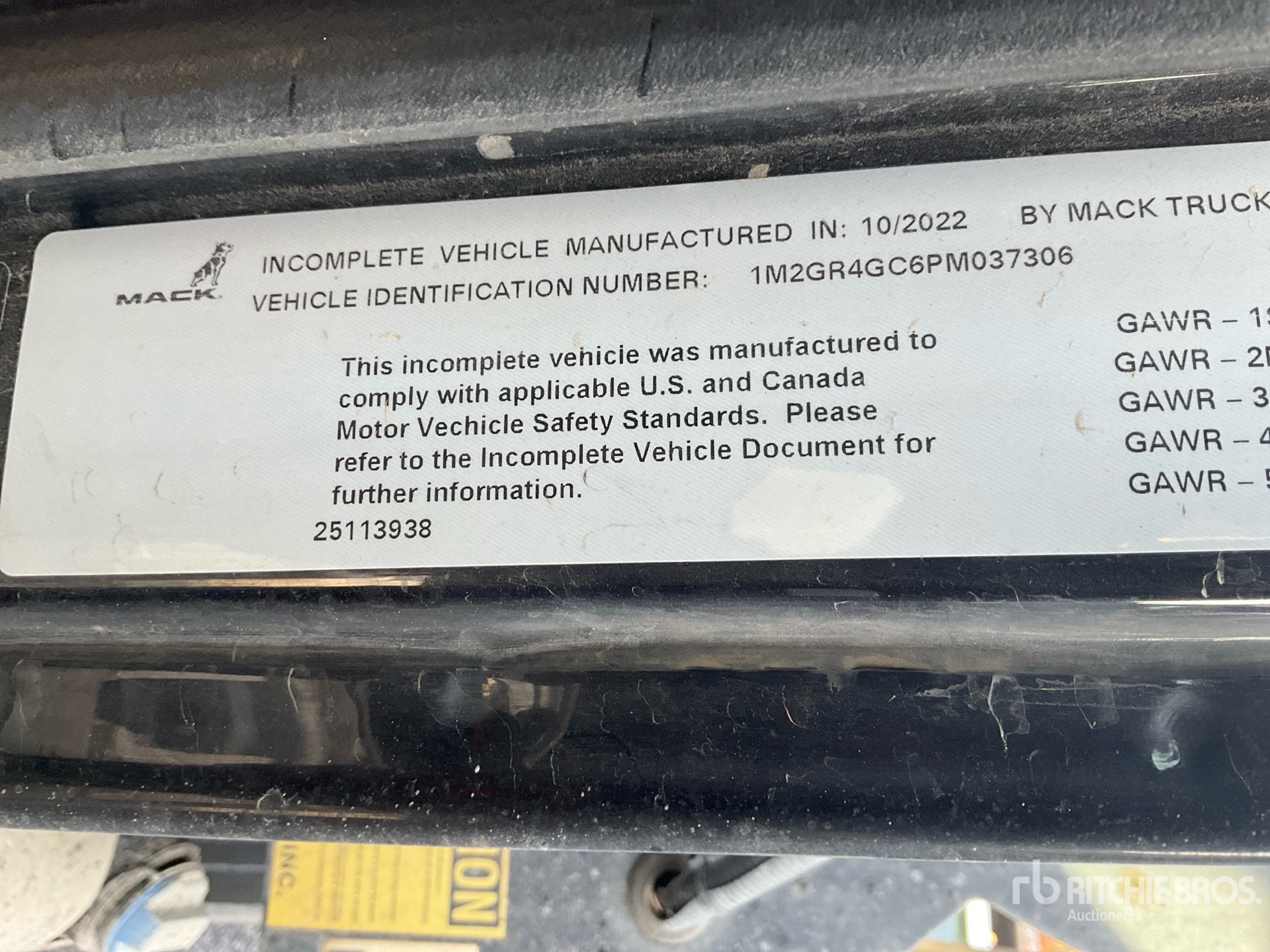 General Appearance with N.º de serie/VIN