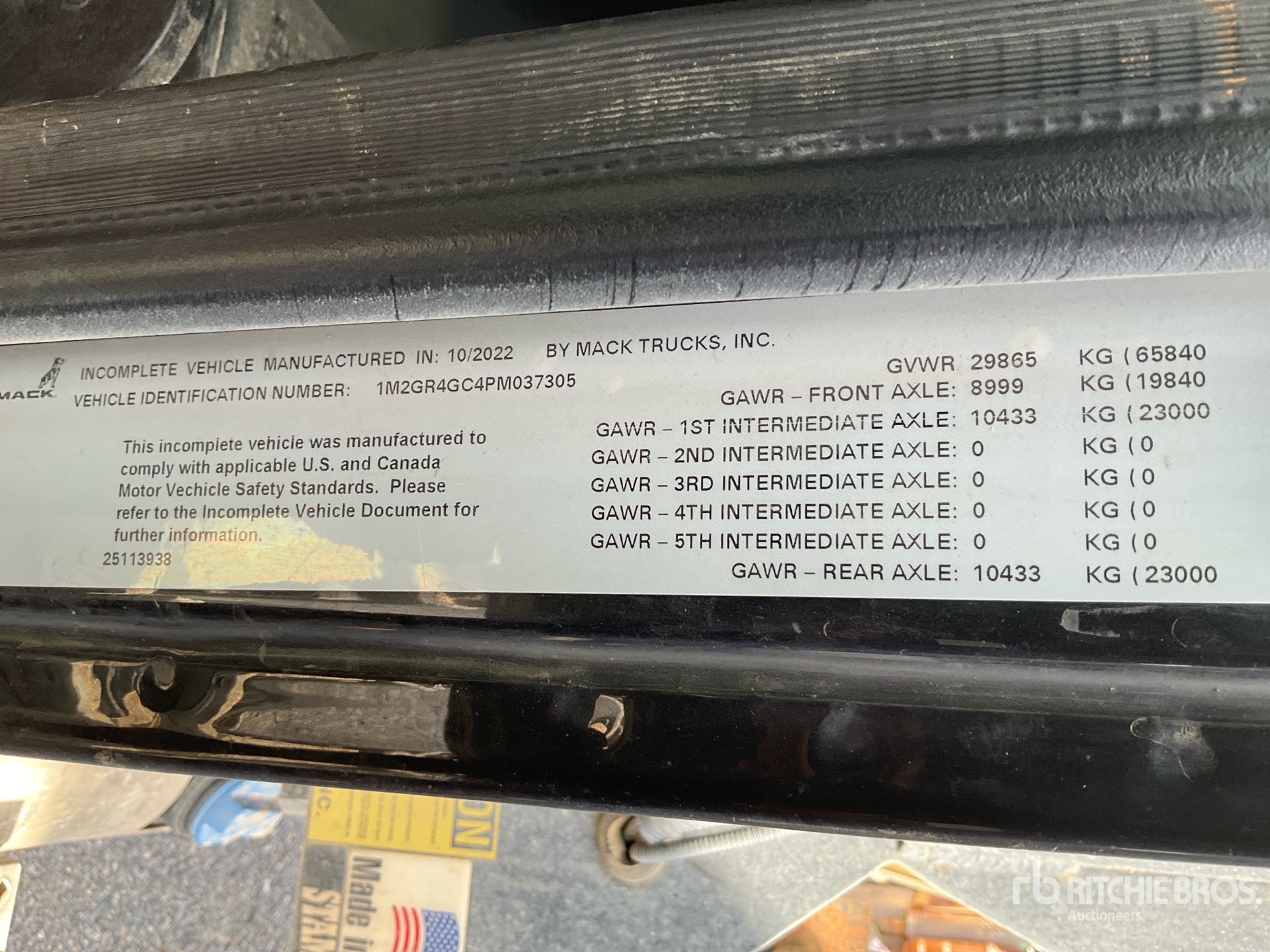 General Appearance with N.º de serie/VIN