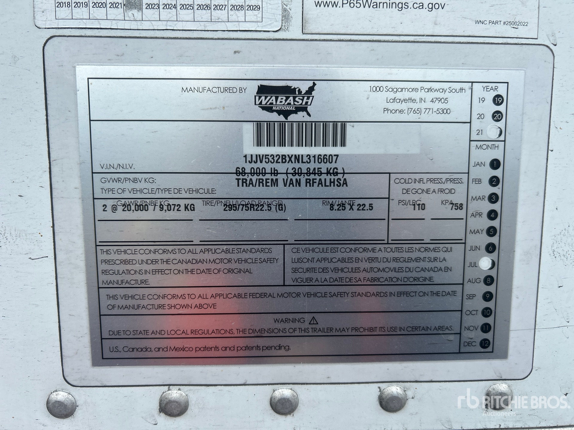 General Appearance with Numer seryjny/numer identyfikacyjny pojazdu