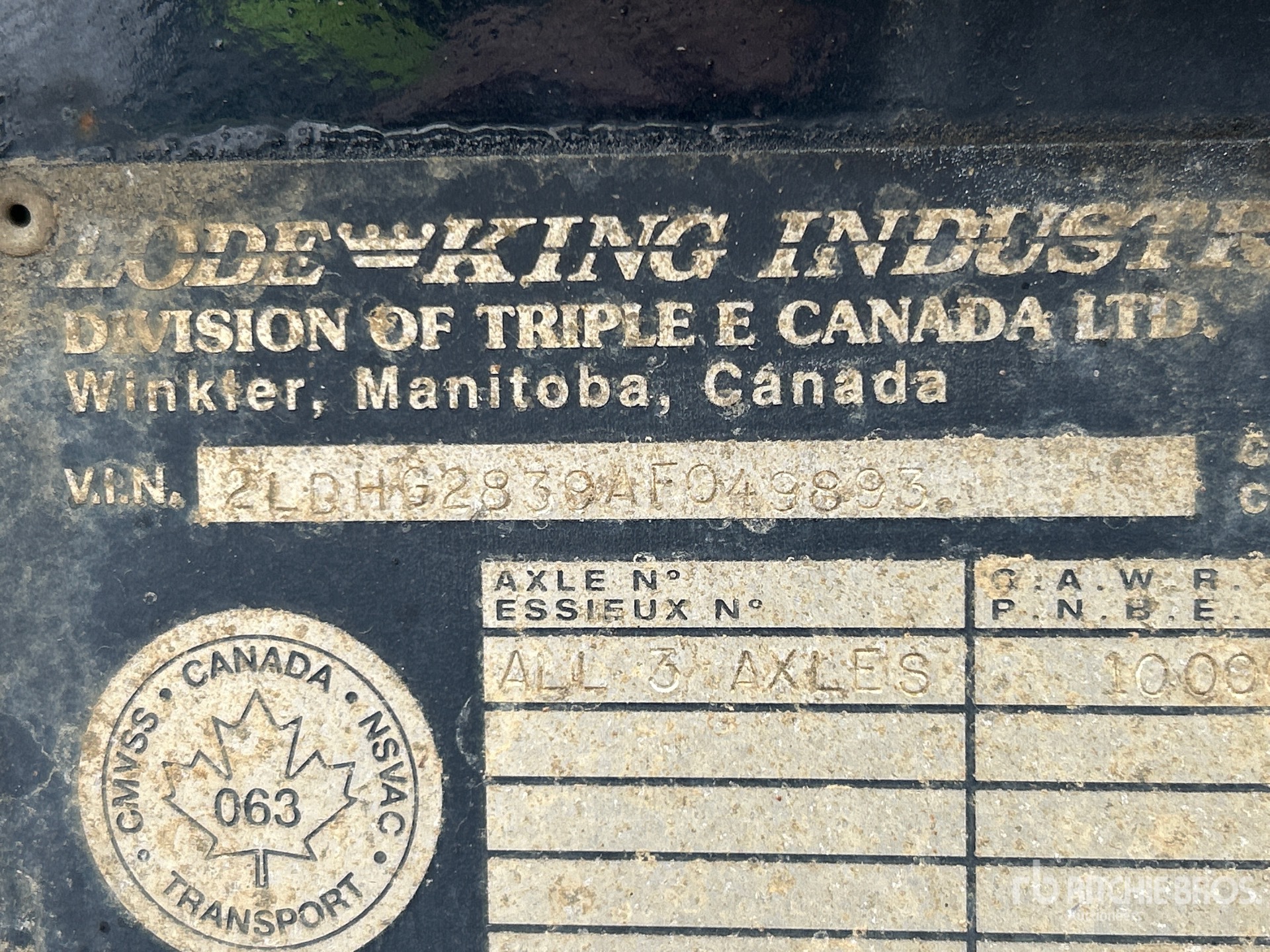 General Appearance with Serial Number / VIN