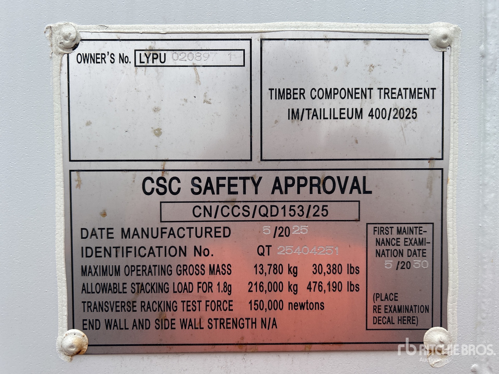 General Appearance with Serial Number / VIN