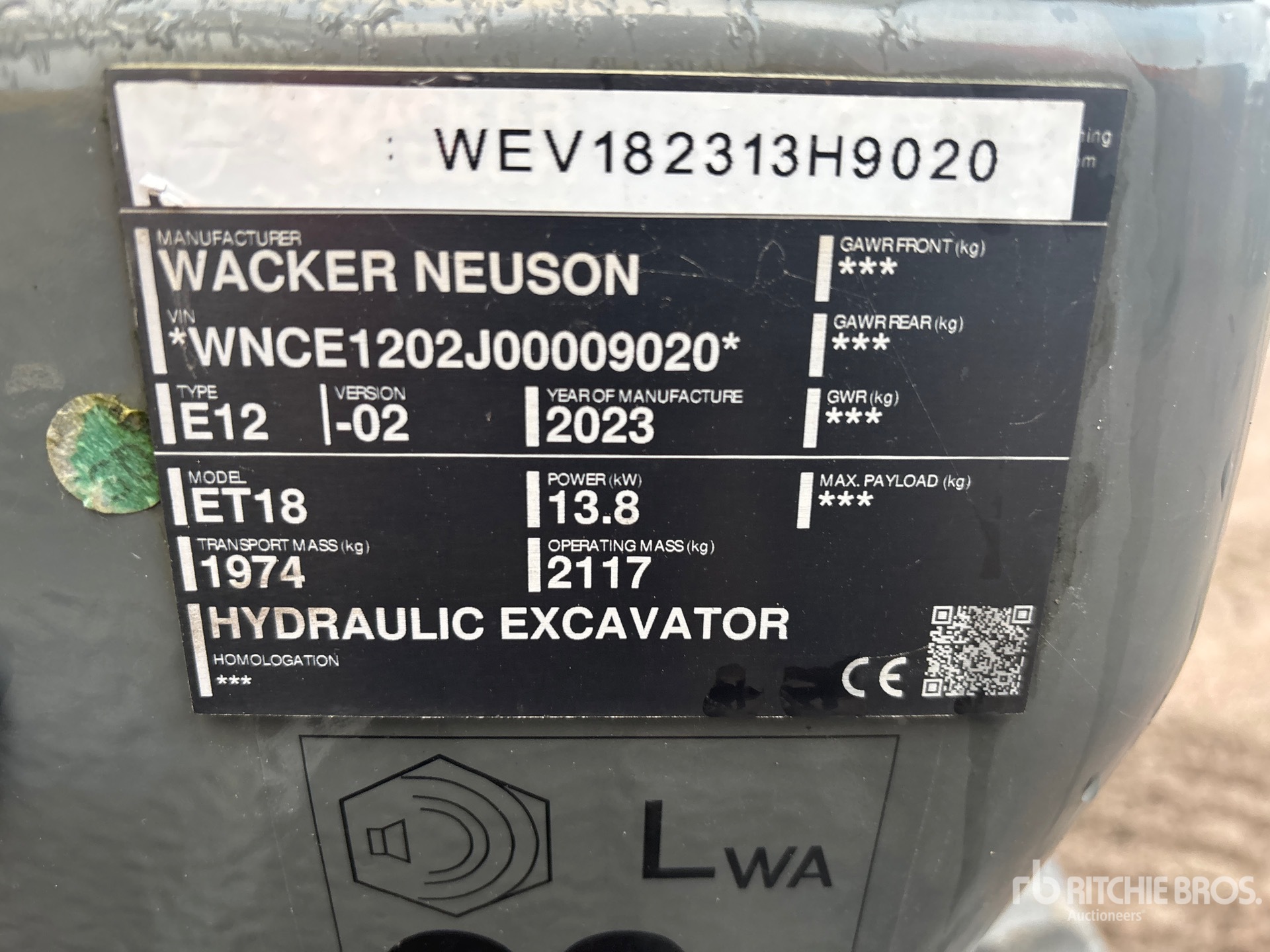 General Appearance with Serial Number / VIN