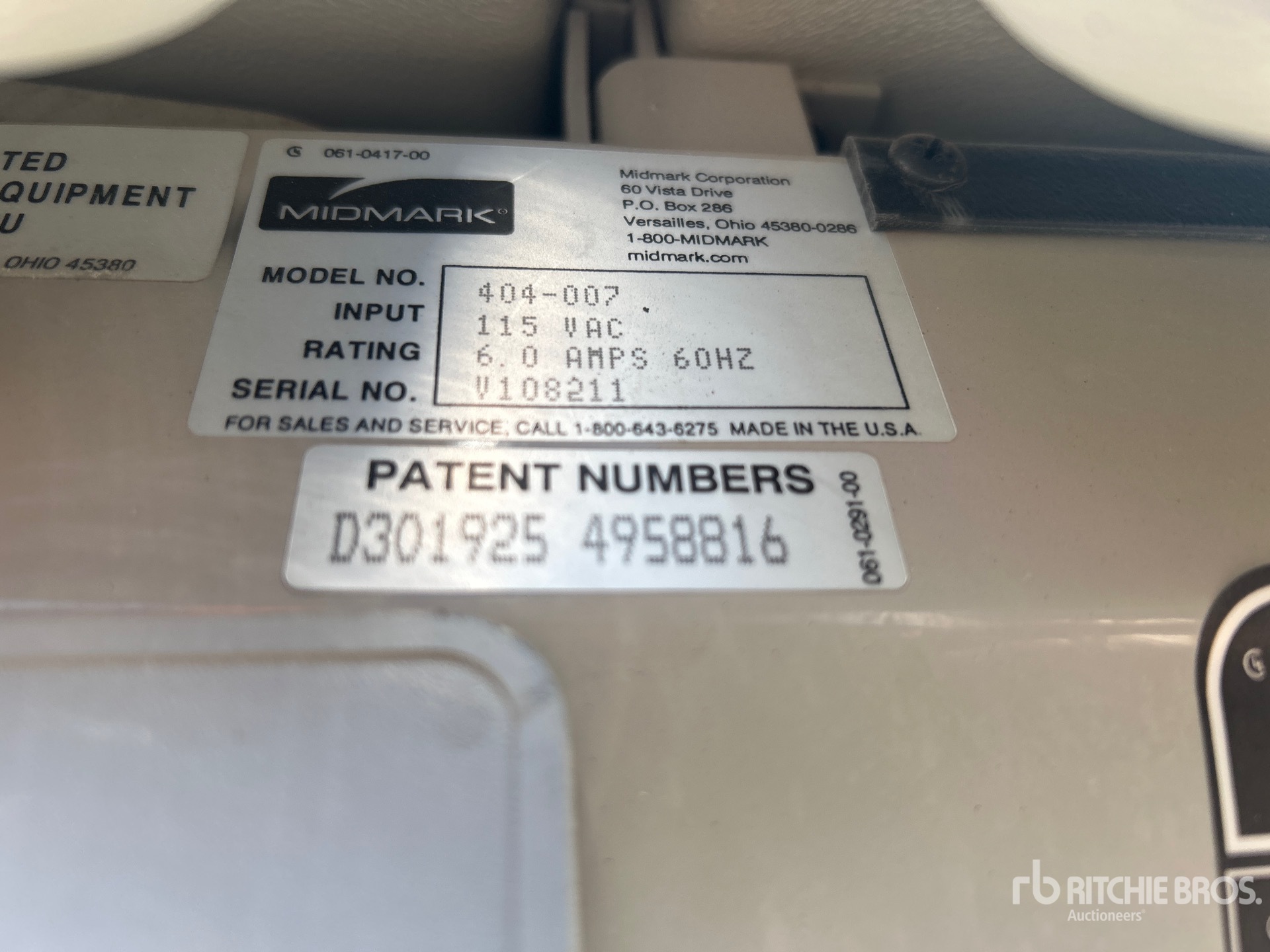 General Appearance with Serial Number / VIN